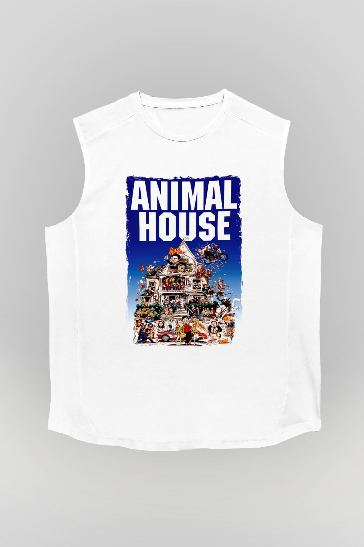 Animal House Beyaz Unisex  Kolsuz Tişört