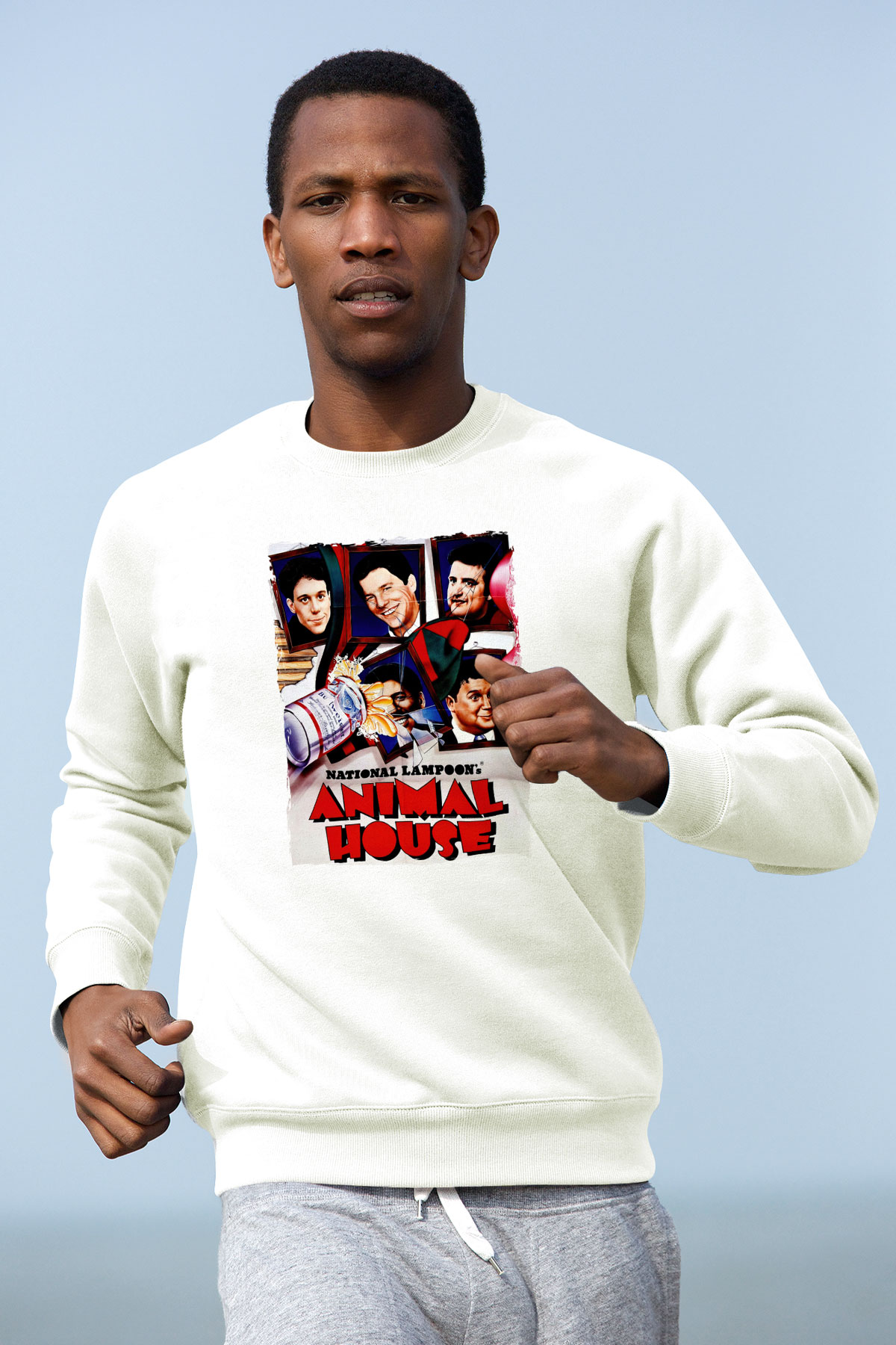 Animal House Beyaz Unisex  Sweatshirt