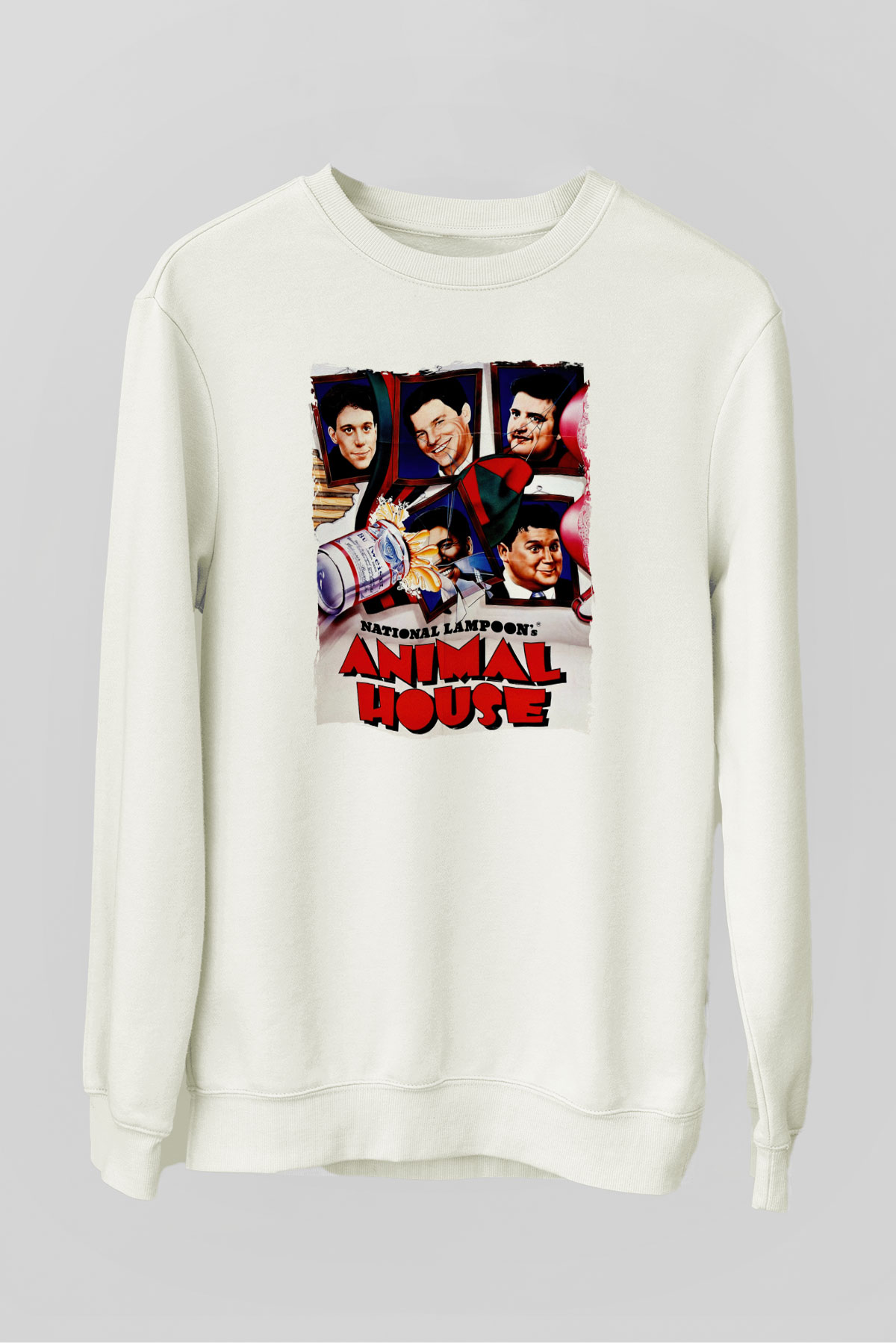 Animal House Beyaz Unisex  Sweatshirt