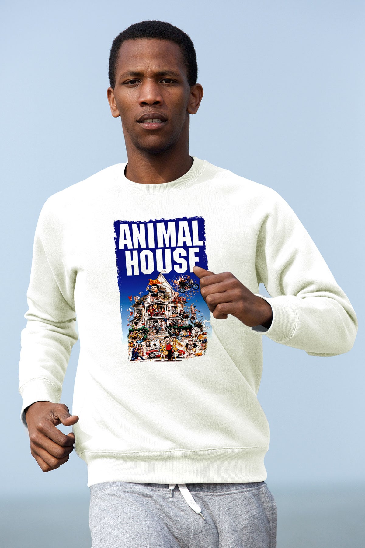 Animal House Beyaz Unisex  Sweatshirt