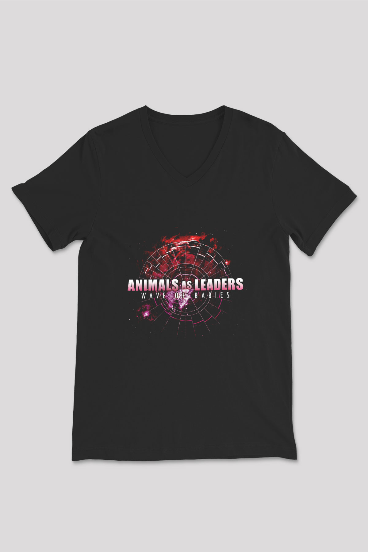 Animals as Leaders Baskılı Unisex Siyah V Yaka Tişört