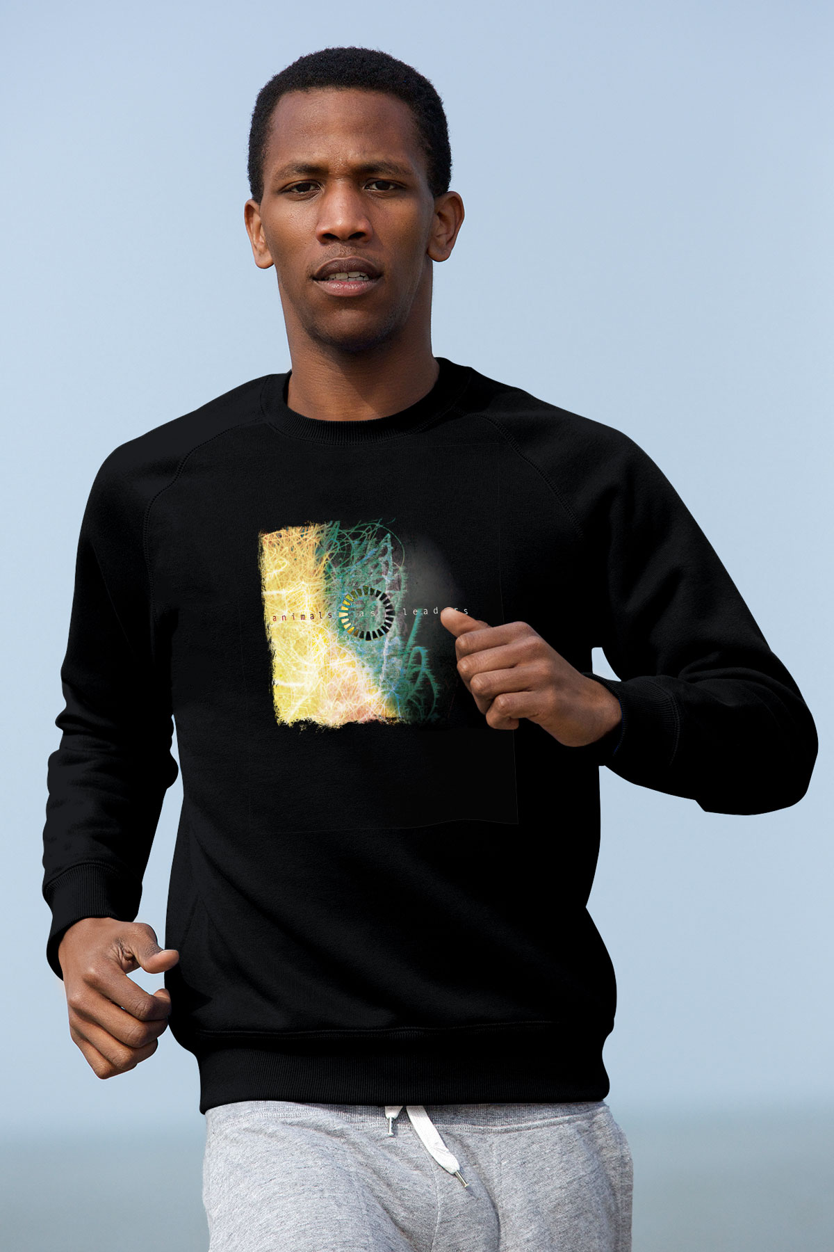 Animals as Leaders Baskılı Unisex Siyah Sweatshirt