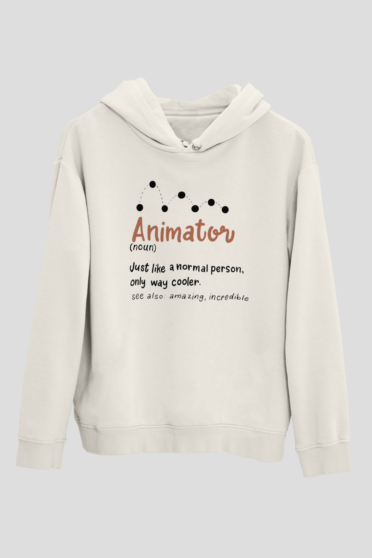 Animatör Beyaz Unisex Kapüşonlu Sweatshirt