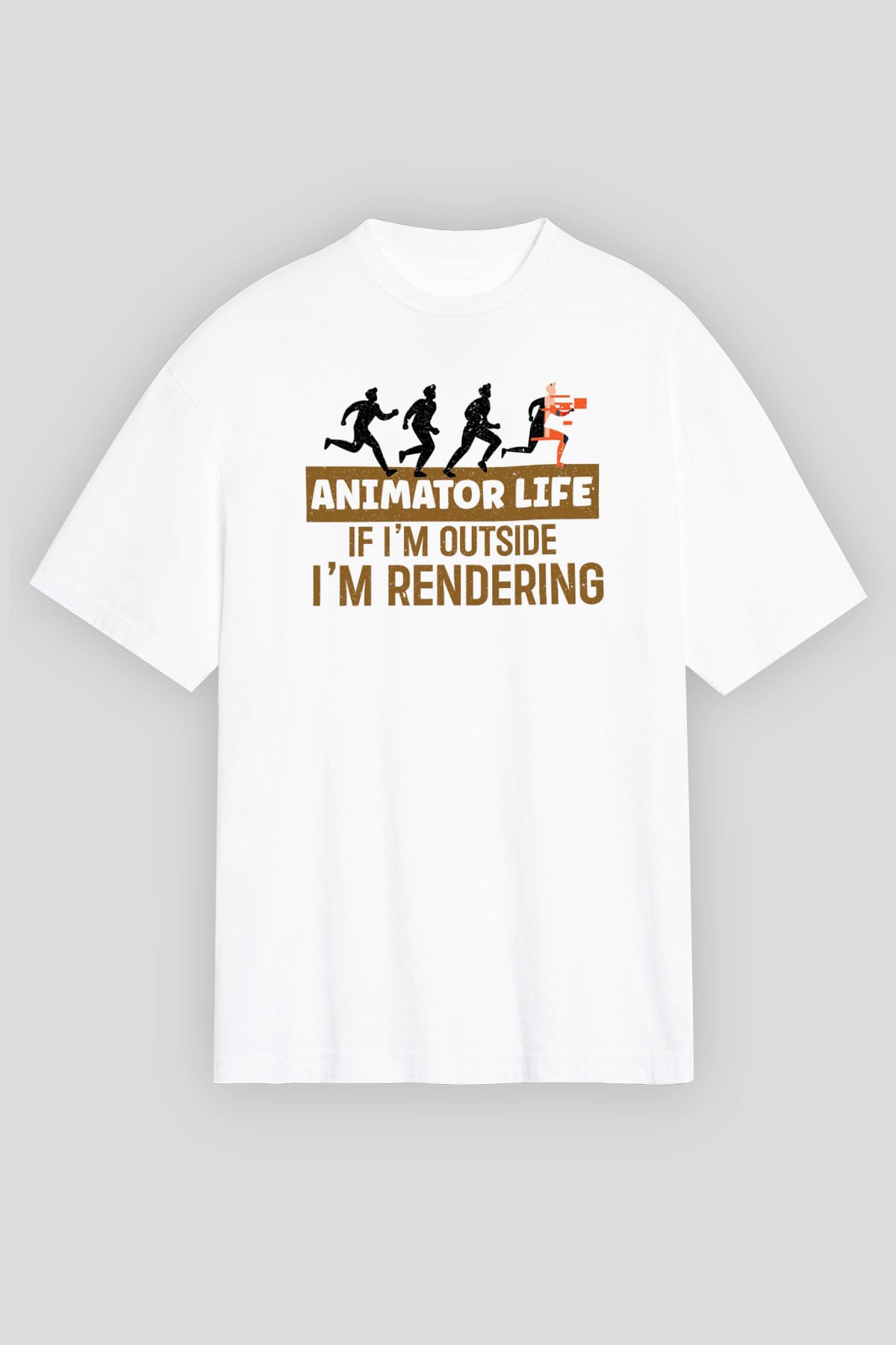 Animatör Beyaz Unisex Oversize Tişört T-Shirt