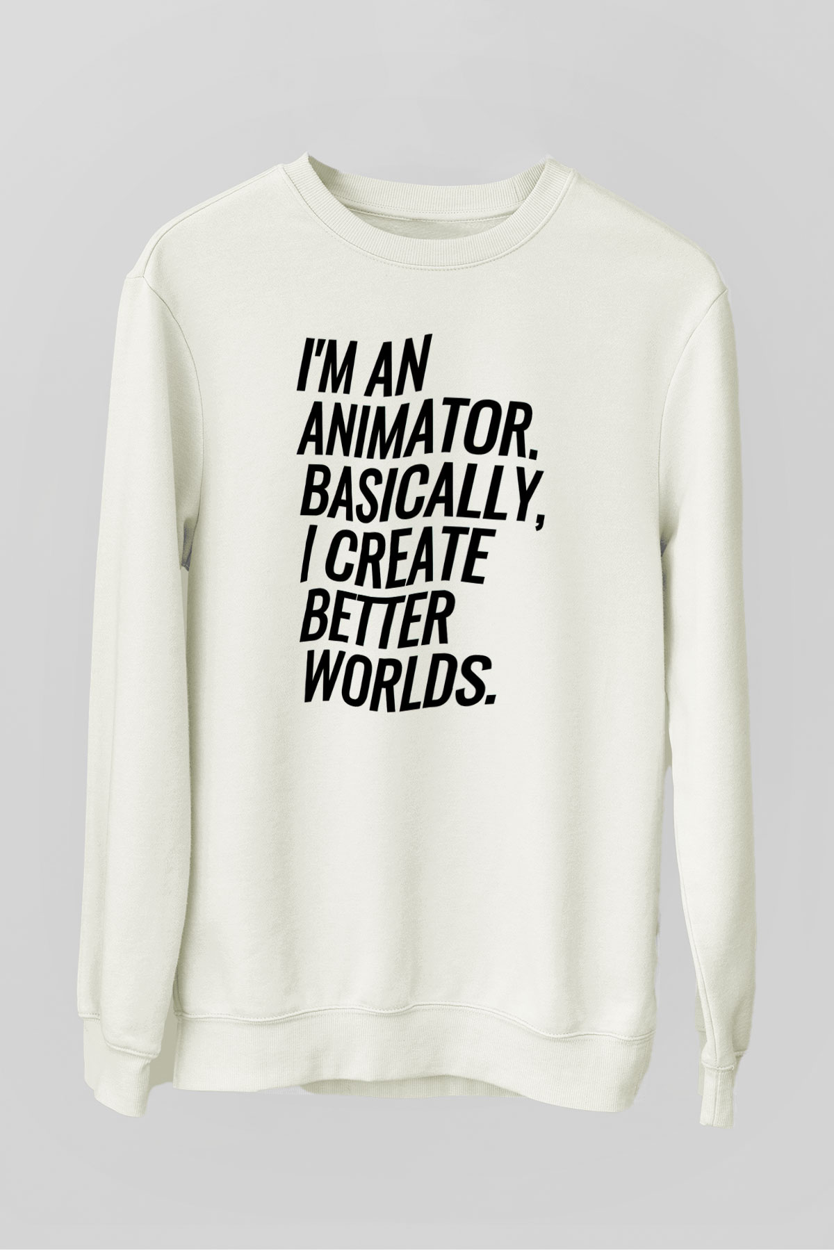 Animatör Beyaz Unisex Sweatshirt