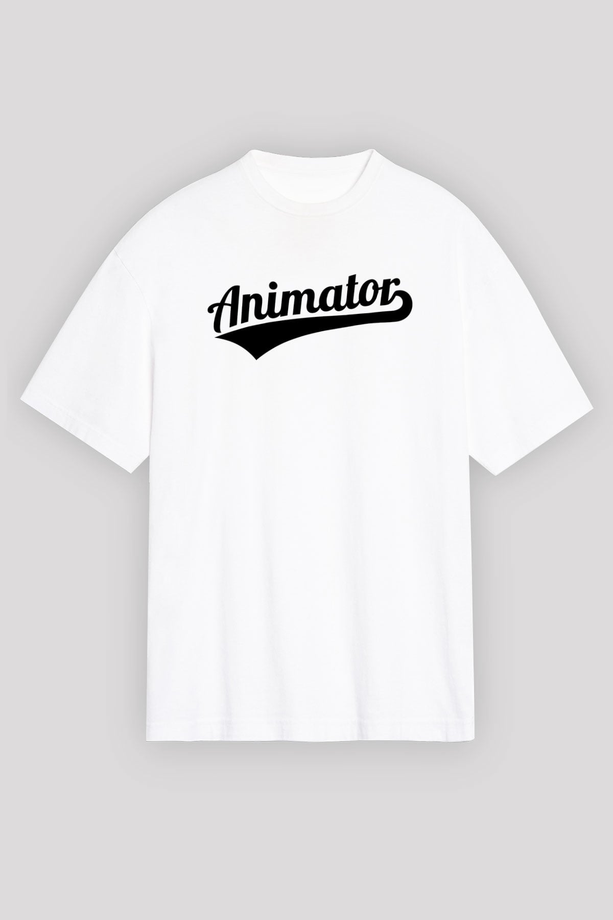 Animatör Beyaz Oversize Tişört Oversize T-shirt - TişörtFabrikası