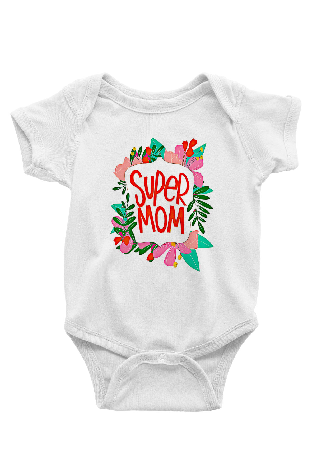 Anneler Günü Baskılı Beyaz Unisex Bebek Body - Zıbın