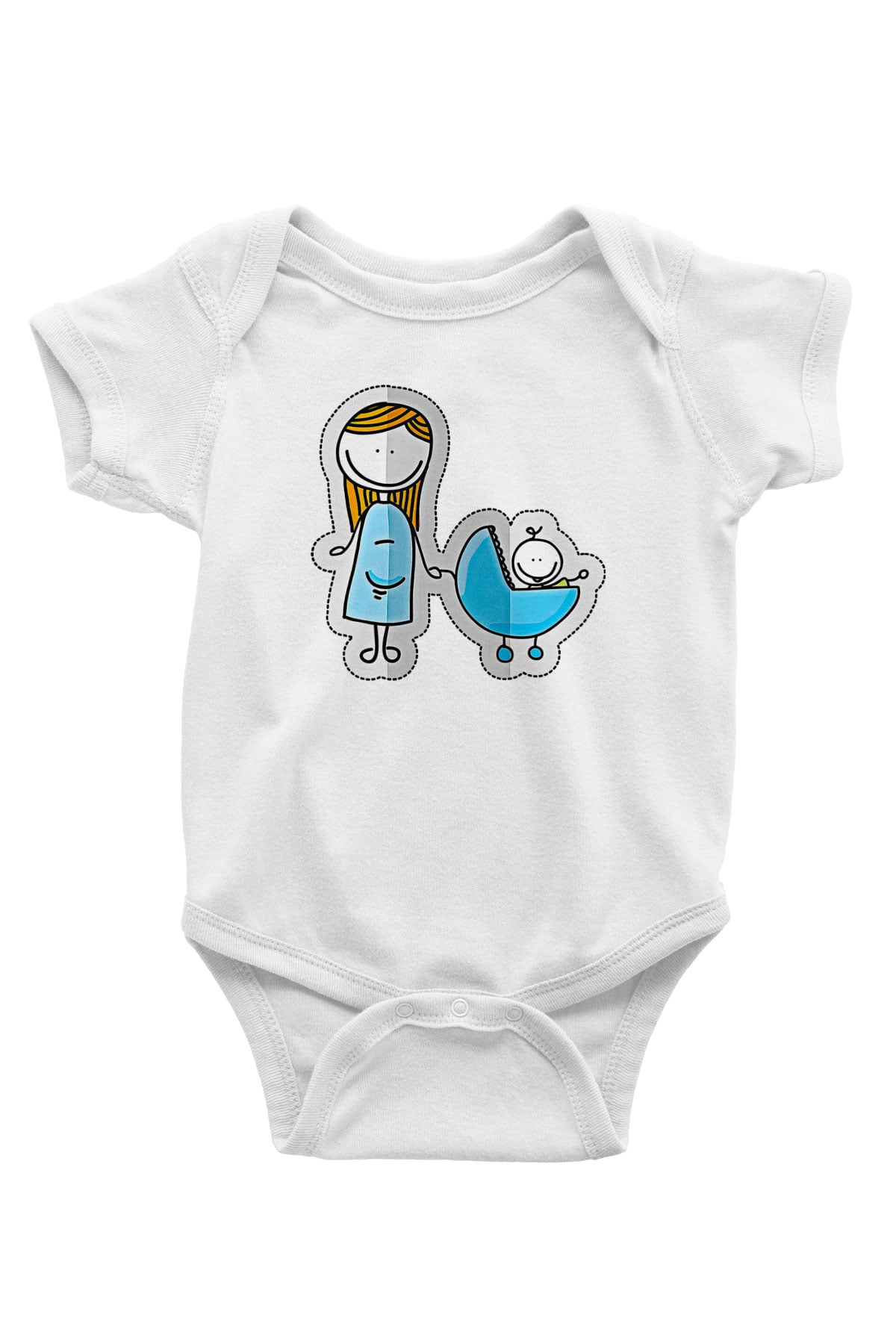 Anneler Günü Baskılı Beyaz Unisex Bebek Body - Zıbın