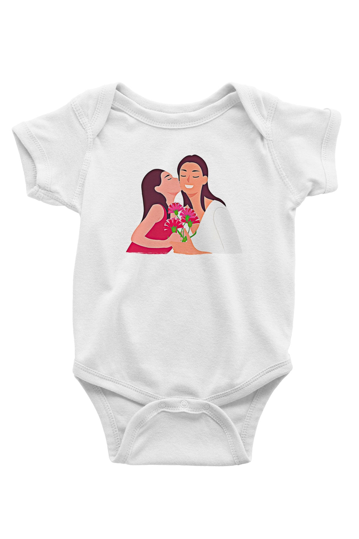 Anneler Günü Baskılı Beyaz Unisex Bebek Body - Zıbın