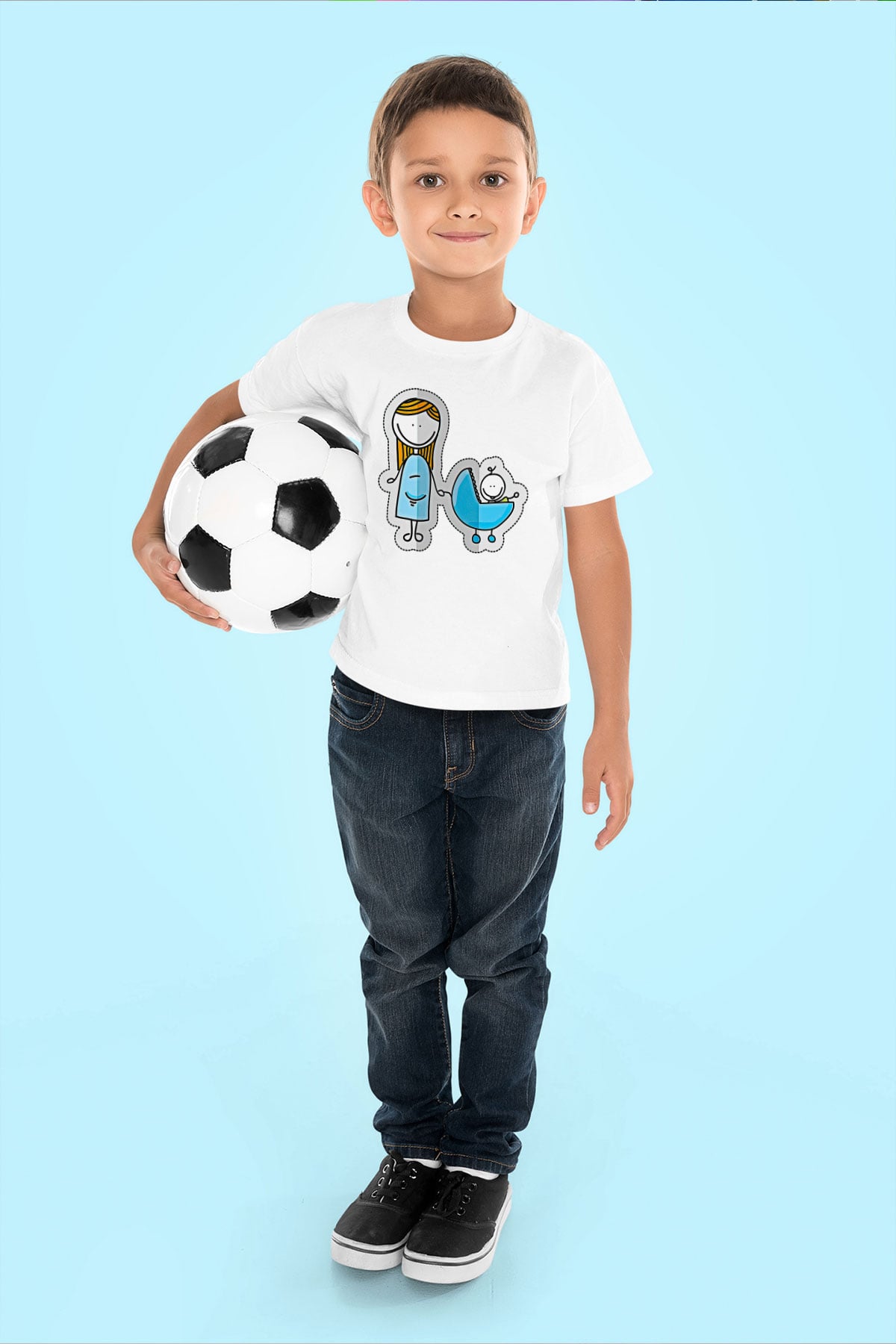 Anneler Günü Baskılı Beyaz Unisex Beyaz Çocuk Tişört - Tshirt