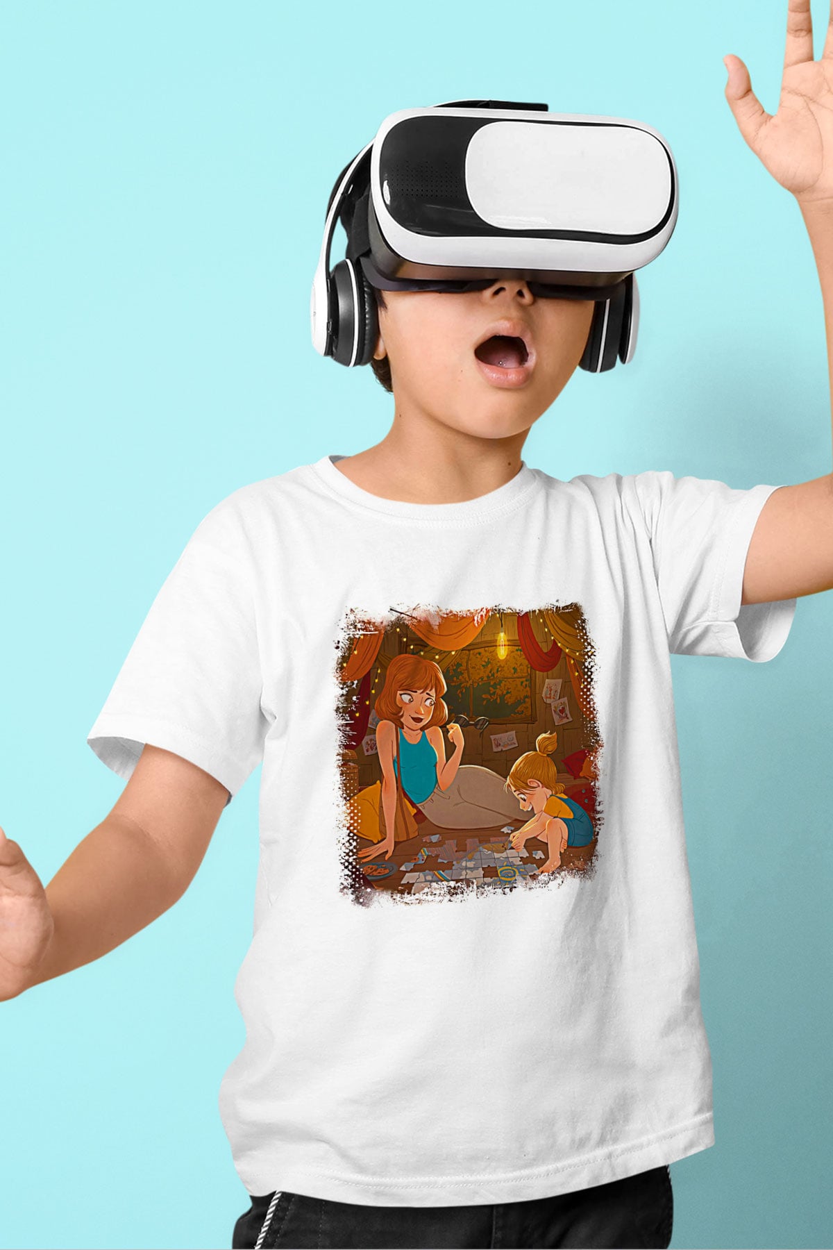 Anneler Günü Baskılı Beyaz Unisex Beyaz Çocuk Tişört - Tshirt