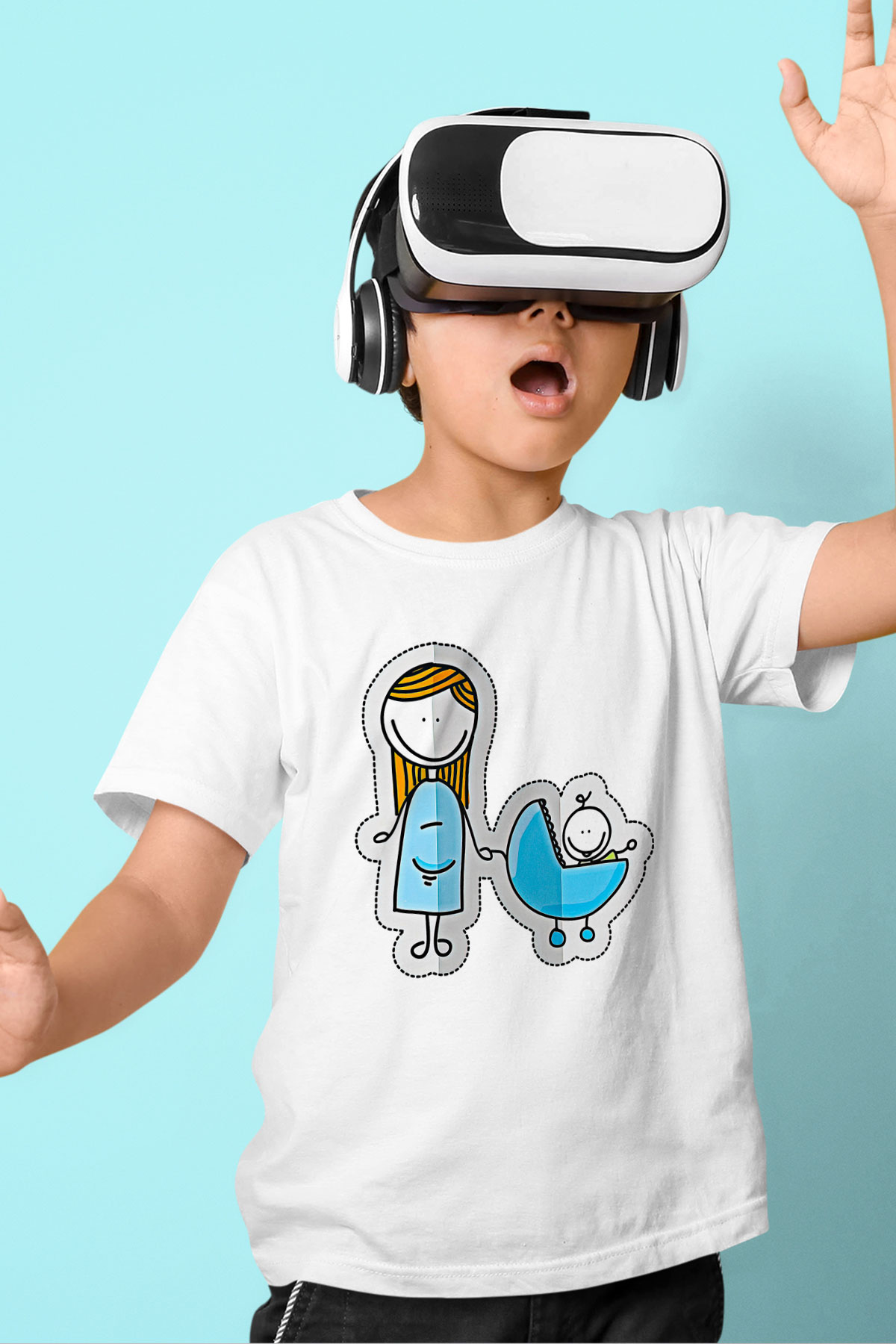 Anneler Günü Baskılı Beyaz Unisex Beyaz Çocuk Tişört - Tshirt