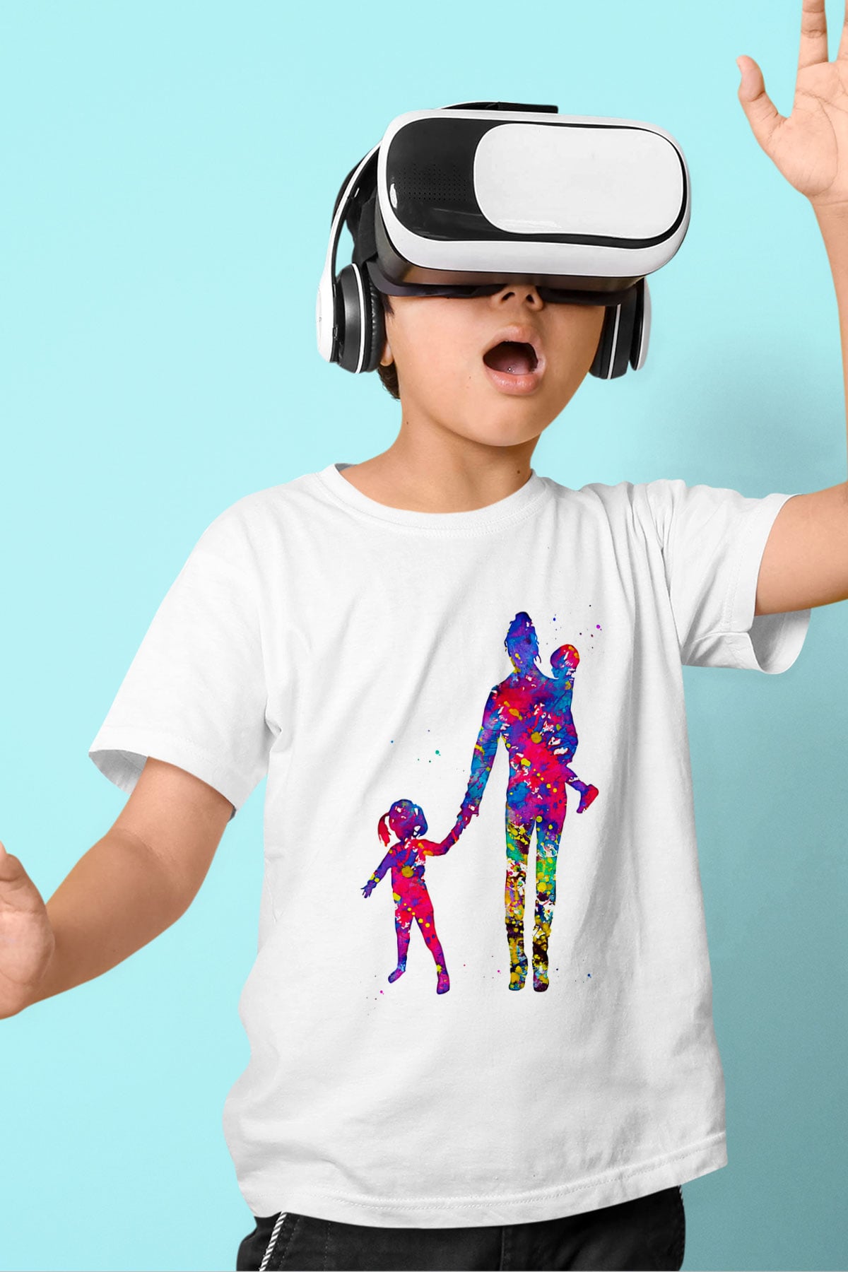 Anneler Günü Baskılı Beyaz Unisex Beyaz Çocuk Tişört - Tshirt