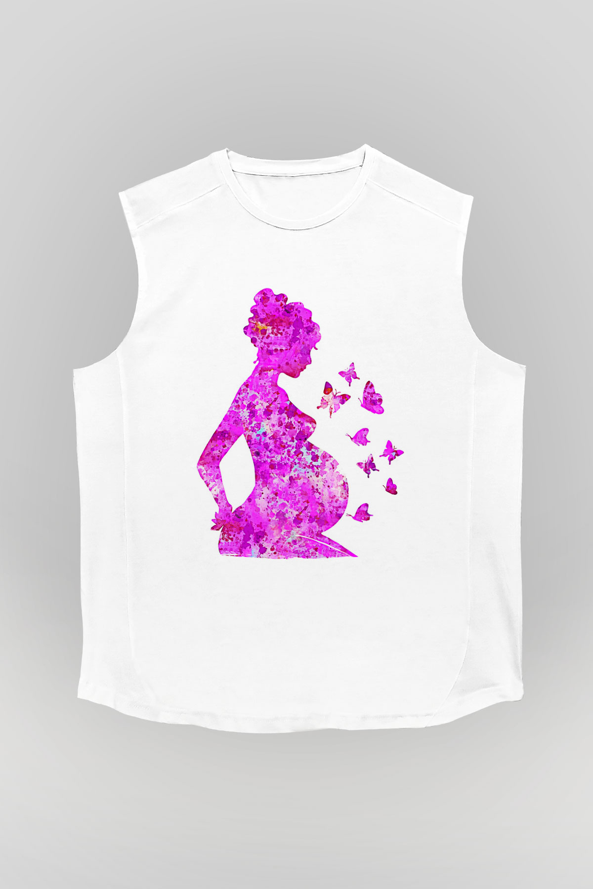 Anneler Günü Baskılı Beyaz Unisex Kolsuz Tişört - Tshirt