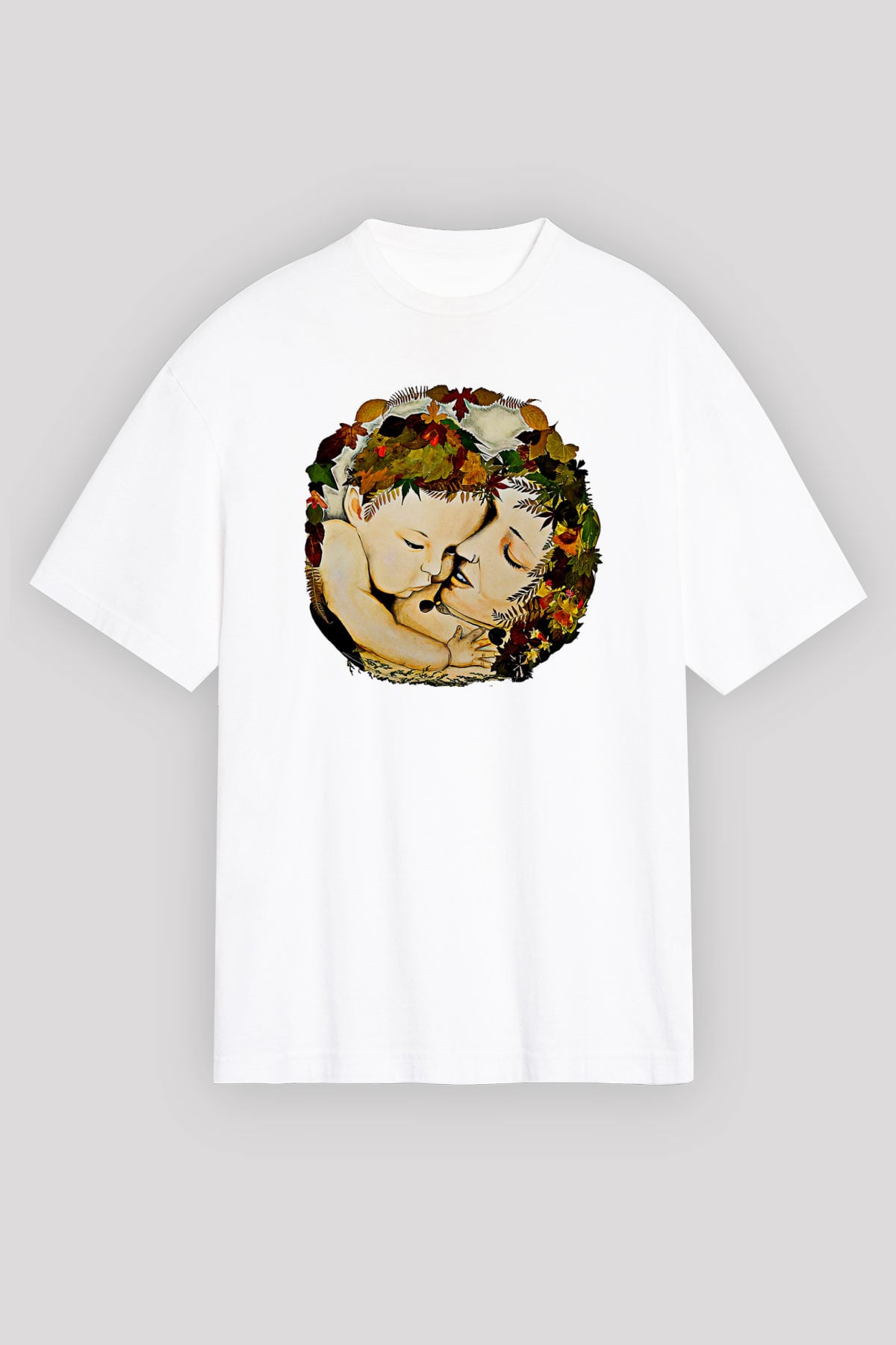 Anneler Günü Baskılı Beyaz Unisex Oversize Tişört - Tshirt