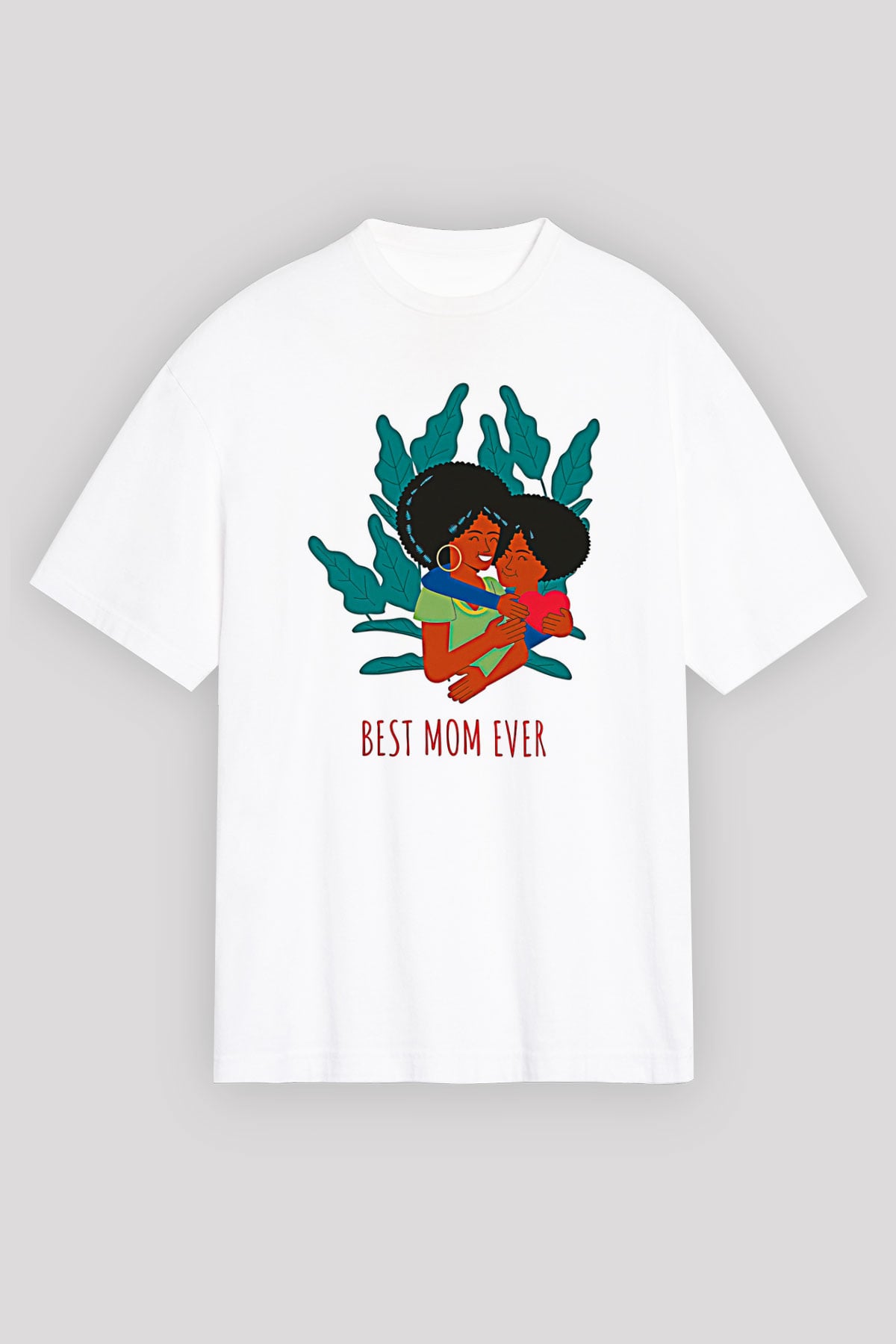 Anneler Günü Baskılı Beyaz Unisex Oversize Tişört - Tshirt