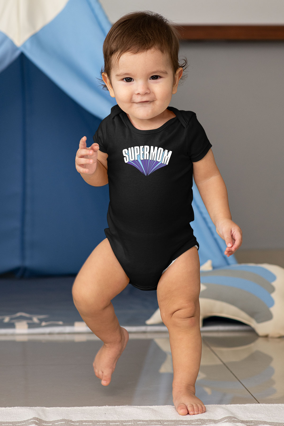 Anneler Günü Baskılı Unisex Siyah Bebek Body - Zıbın