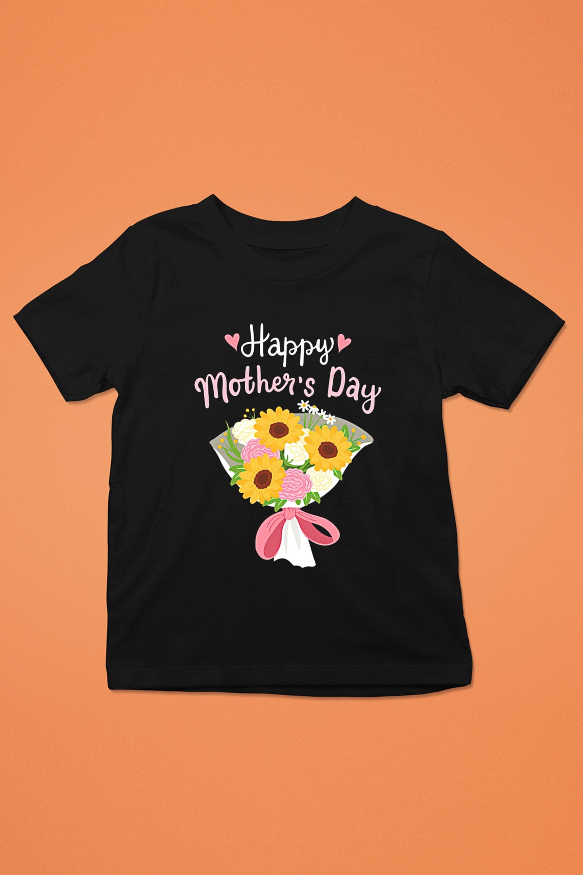 Anneler Günü Baskılı Unisex Siyah Çocuk Tişört - Tshirt