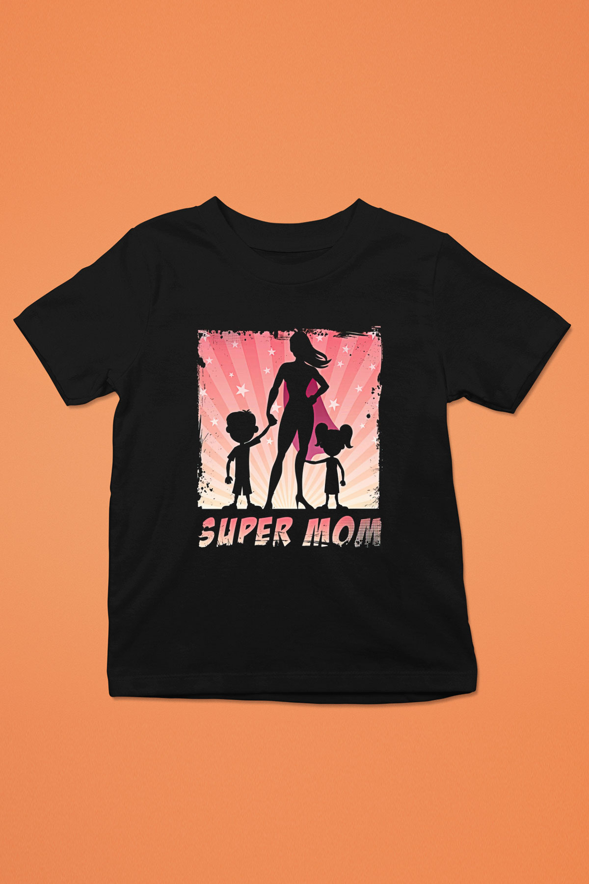Anneler Günü Baskılı Unisex Siyah Çocuk Tişört - Tshirt