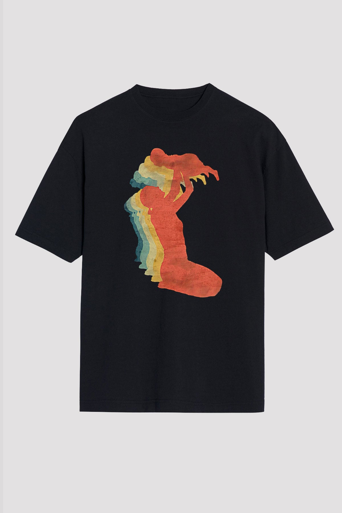 Anneler Günü Baskılı Unisex Siyah Oversize Tişört - Tshirt