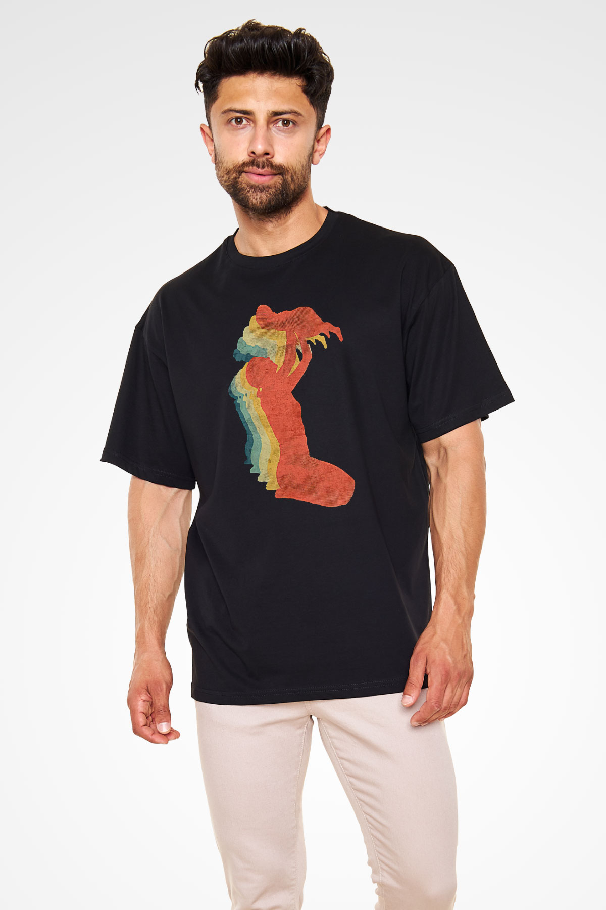 Anneler Günü Baskılı Unisex Siyah Oversize Tişört - Tshirt
