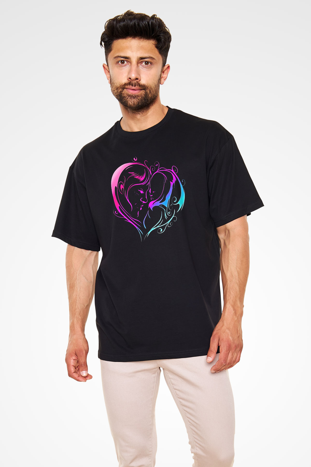 Anneler Günü Baskılı Unisex Siyah Oversize Tişört - Tshirt