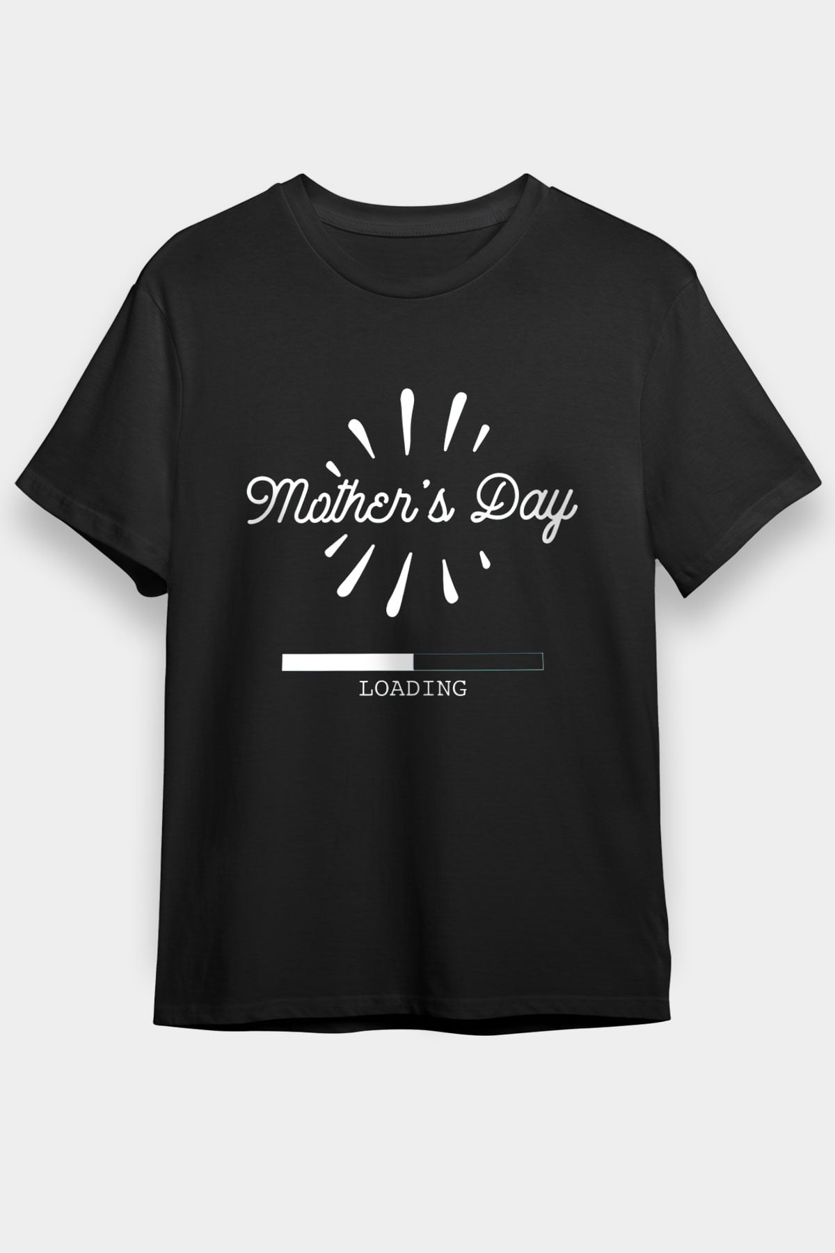 Anneler Günü Baskılı Unisex Siyah Tişört - Tshirt