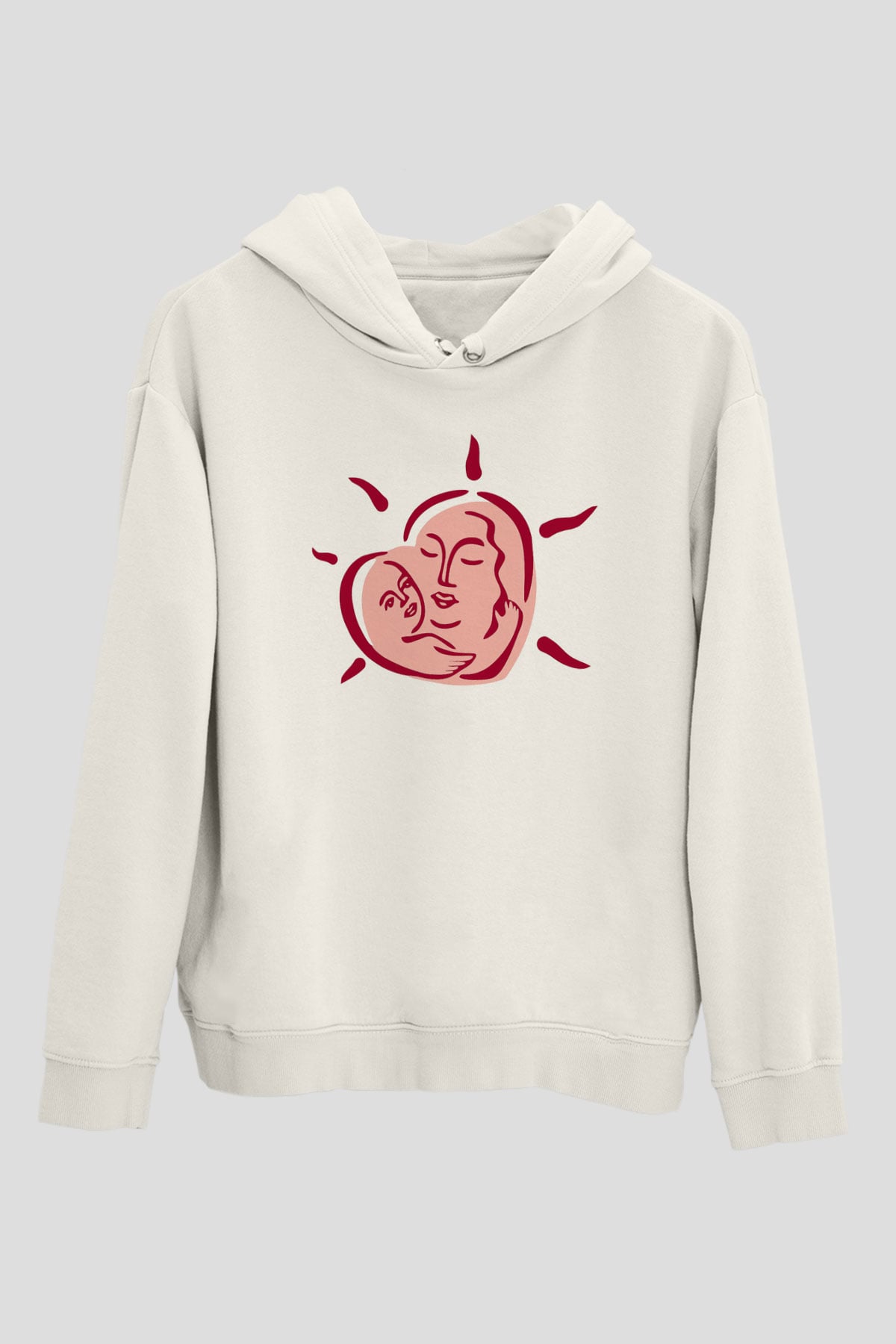 Anneler Günü Beyaz Unisex Kapşonlu Sweatshirt