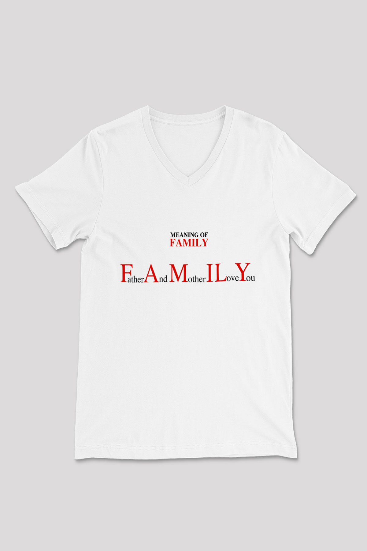 Anneler Günü Beyaz Unisex V Yaka Tişört T-Shirt