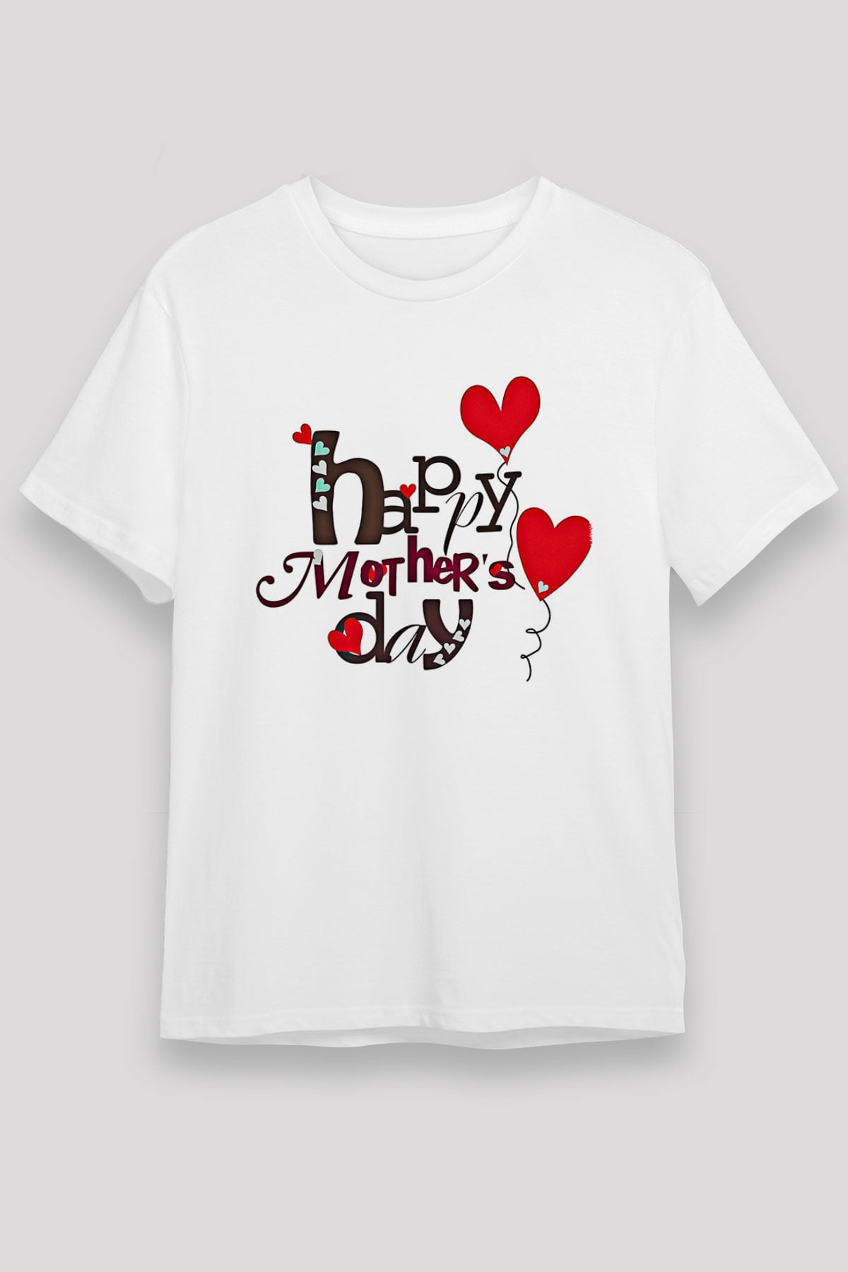Anneler Günü Unisex Baskılı Beyaz Tişört - Tshirt
