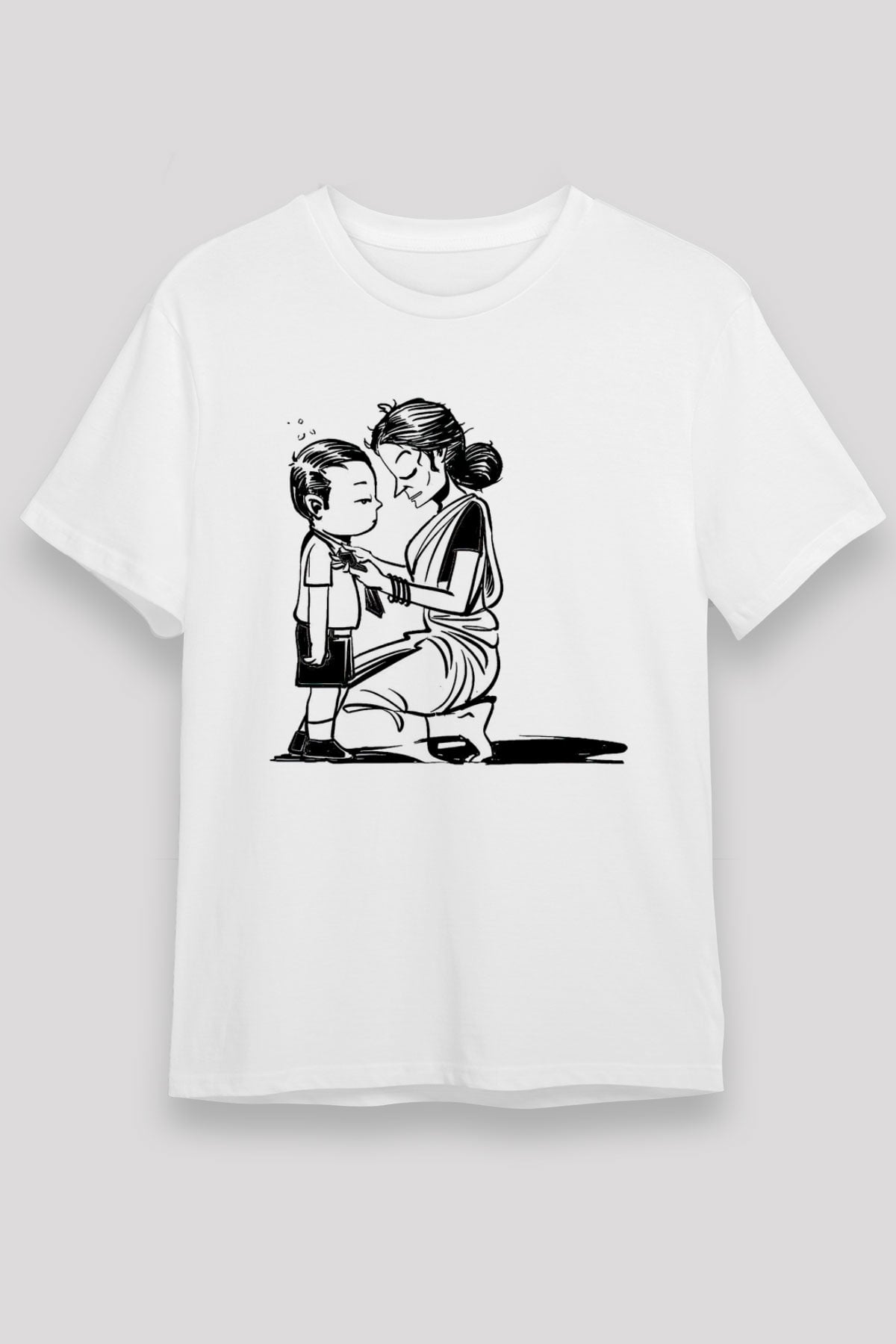 Anneler Günü Unisex Baskılı Beyaz Tişört - Tshirt