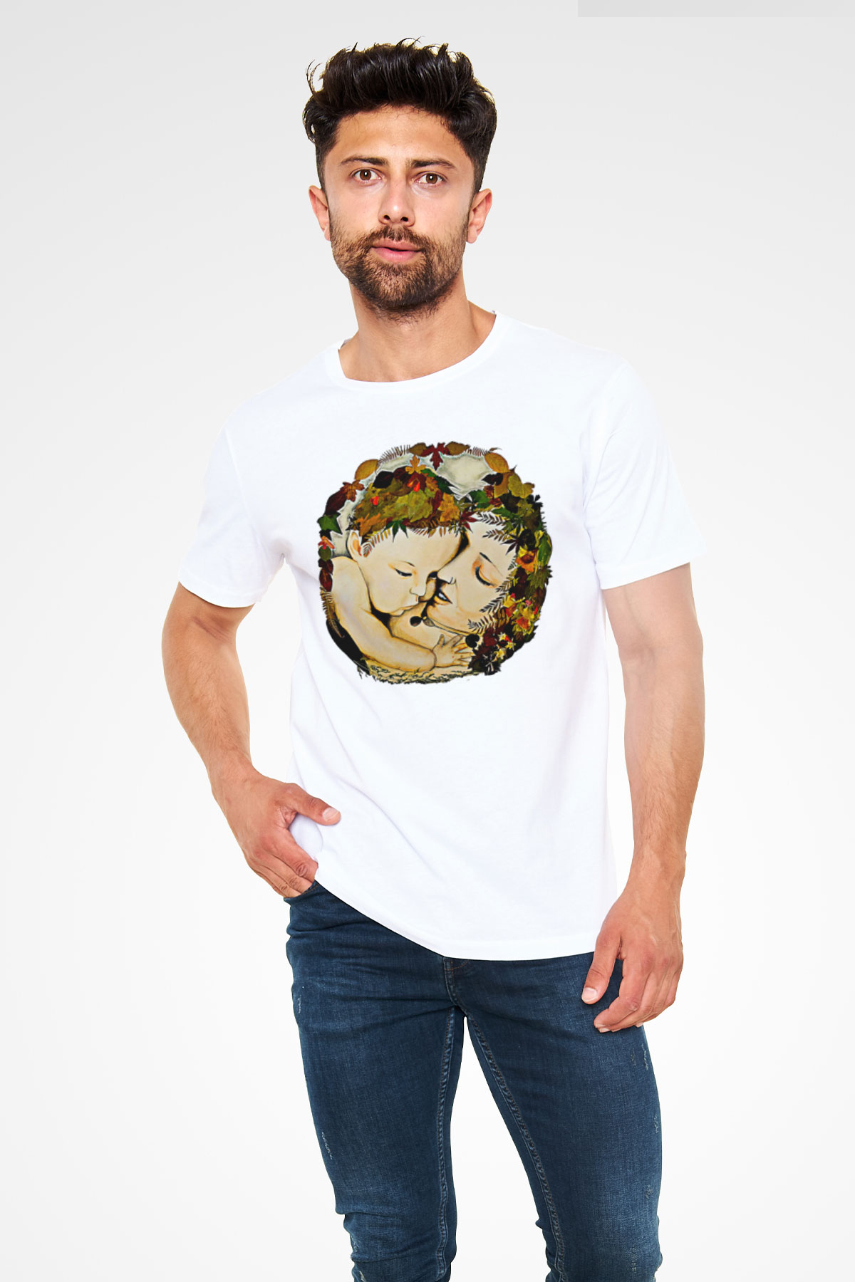 Anneler Günü Unisex Baskılı Beyaz Tişört - Tshirt