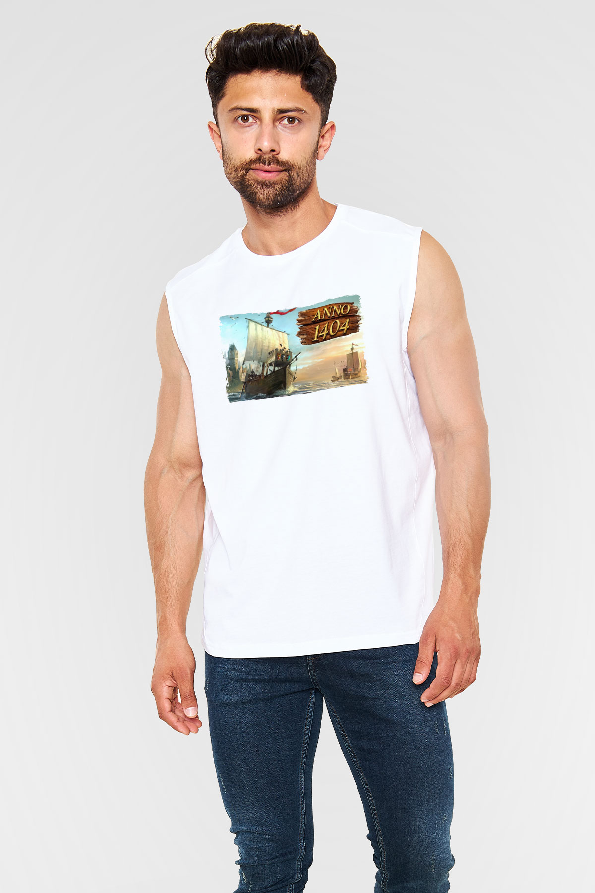 Anno 1404 Beyaz Unisex Kolsuz Tişört