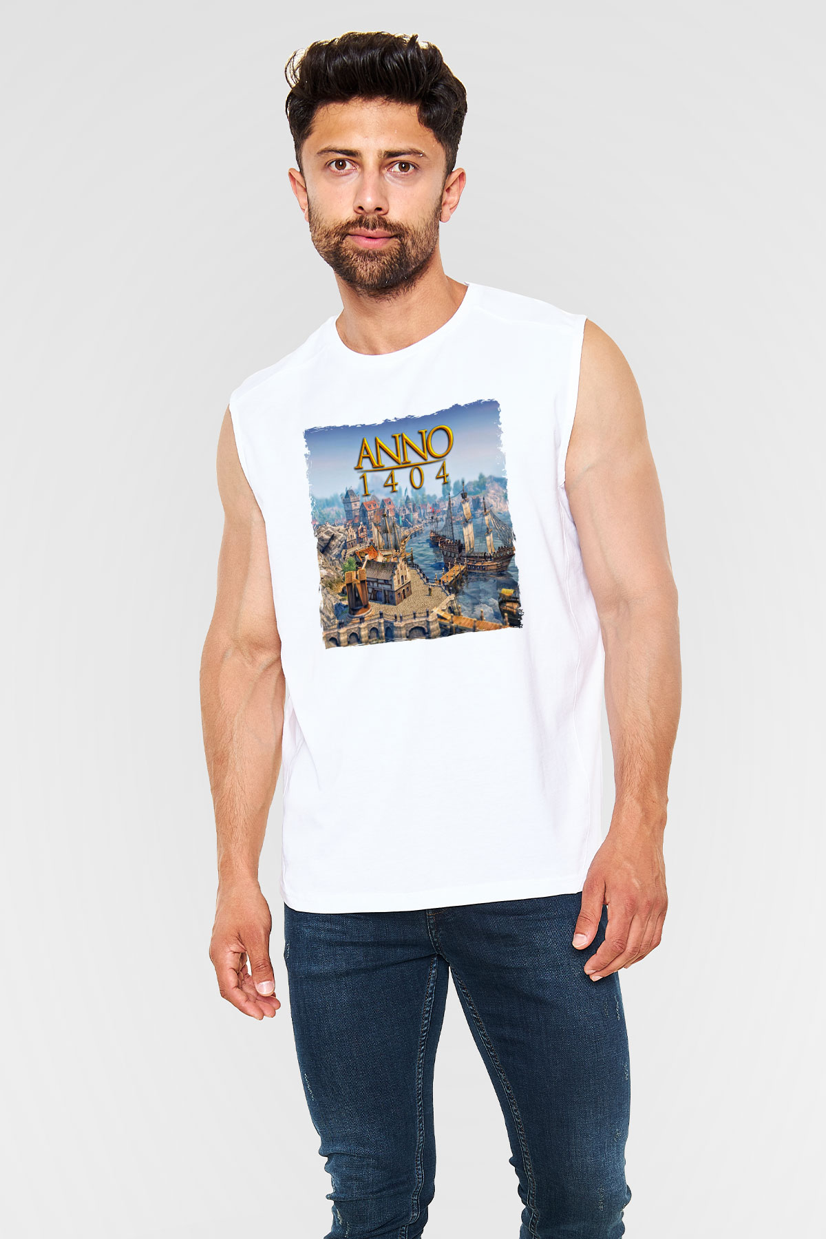 Anno 1404 Beyaz Unisex Kolsuz Tişört