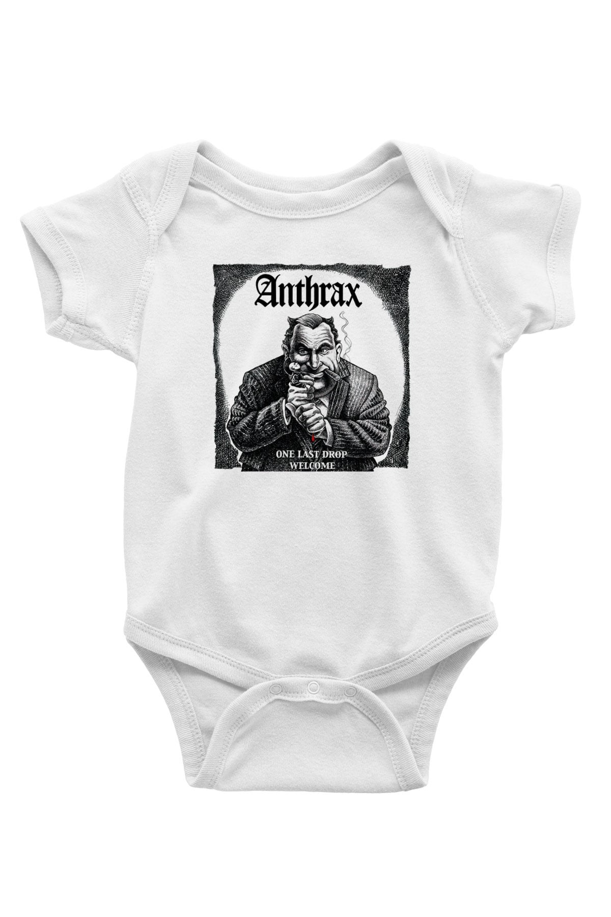 Anthrax Baskılı Beyaz Unisex Bebek Body - Zıbın