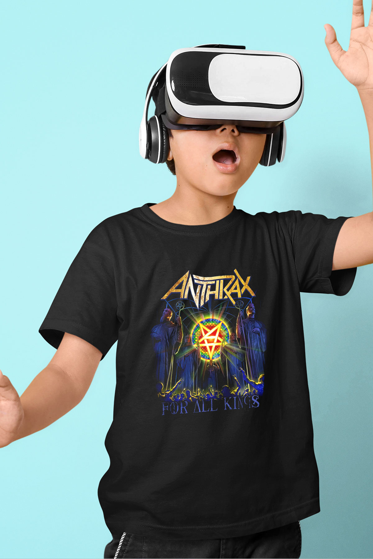 Anthrax Baskılı Siyah Unisex Çocuk Tişört