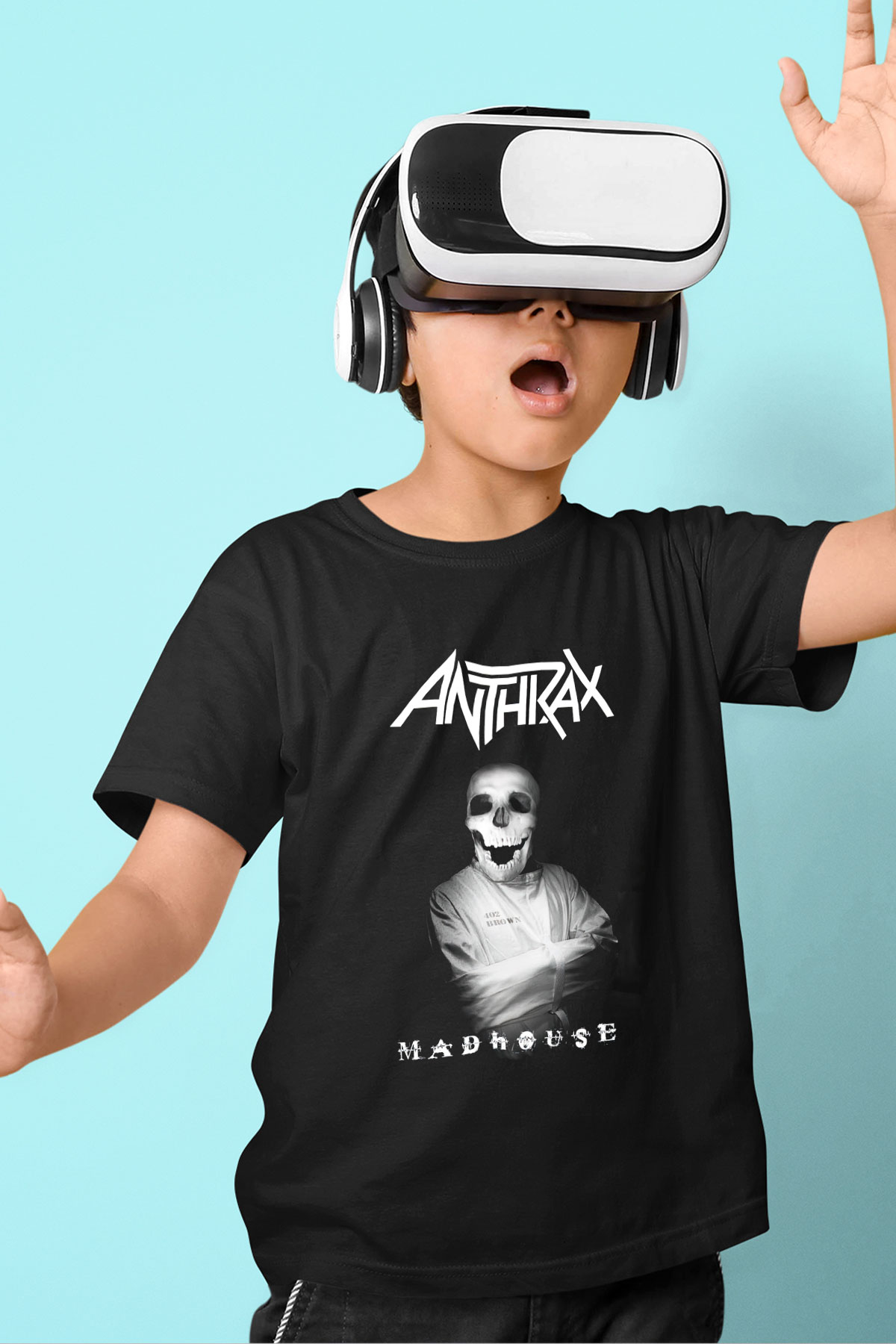 Anthrax Baskılı Siyah Unisex Çocuk Tişört