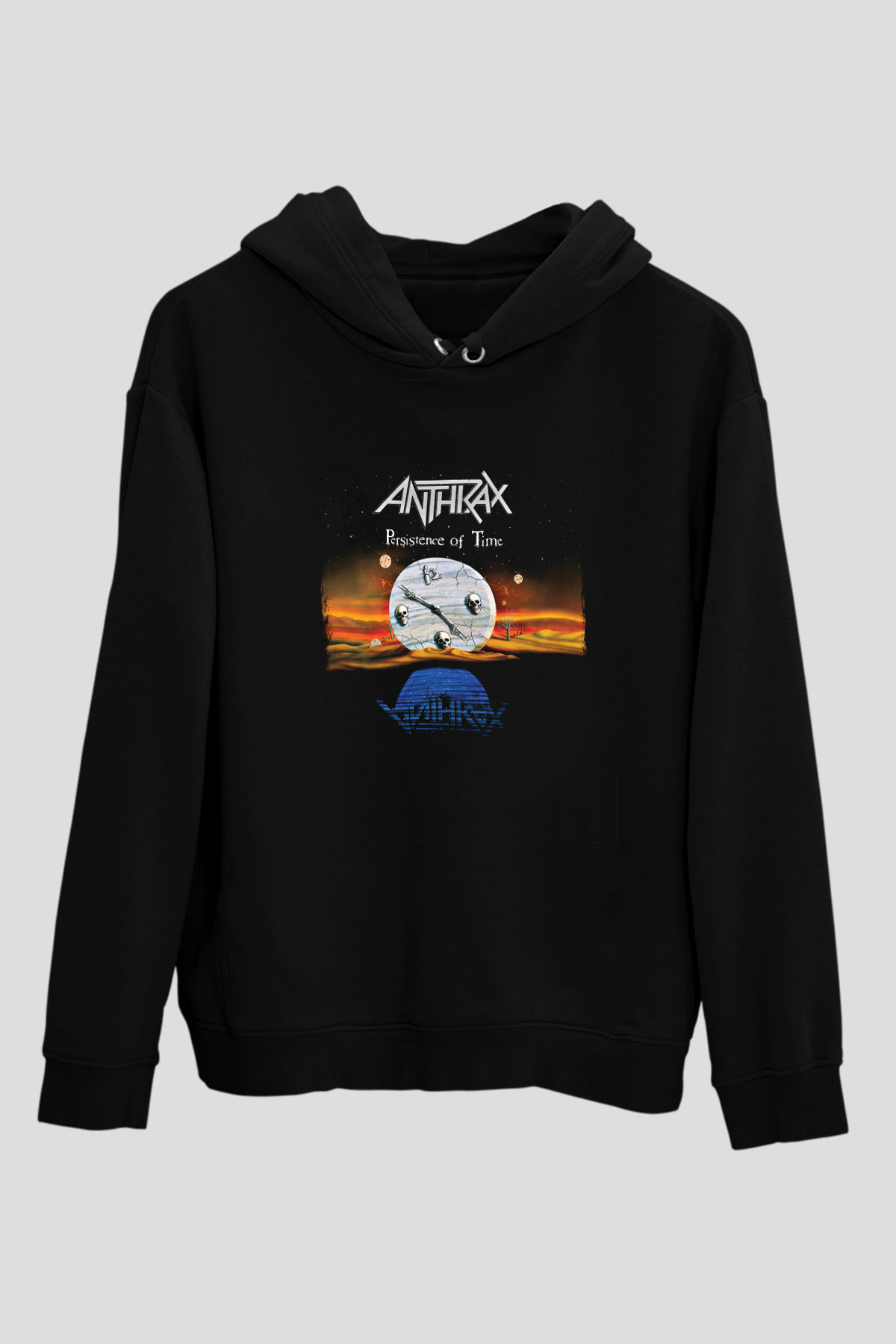Anthrax Baskılı Unisex Siyah Hoodie