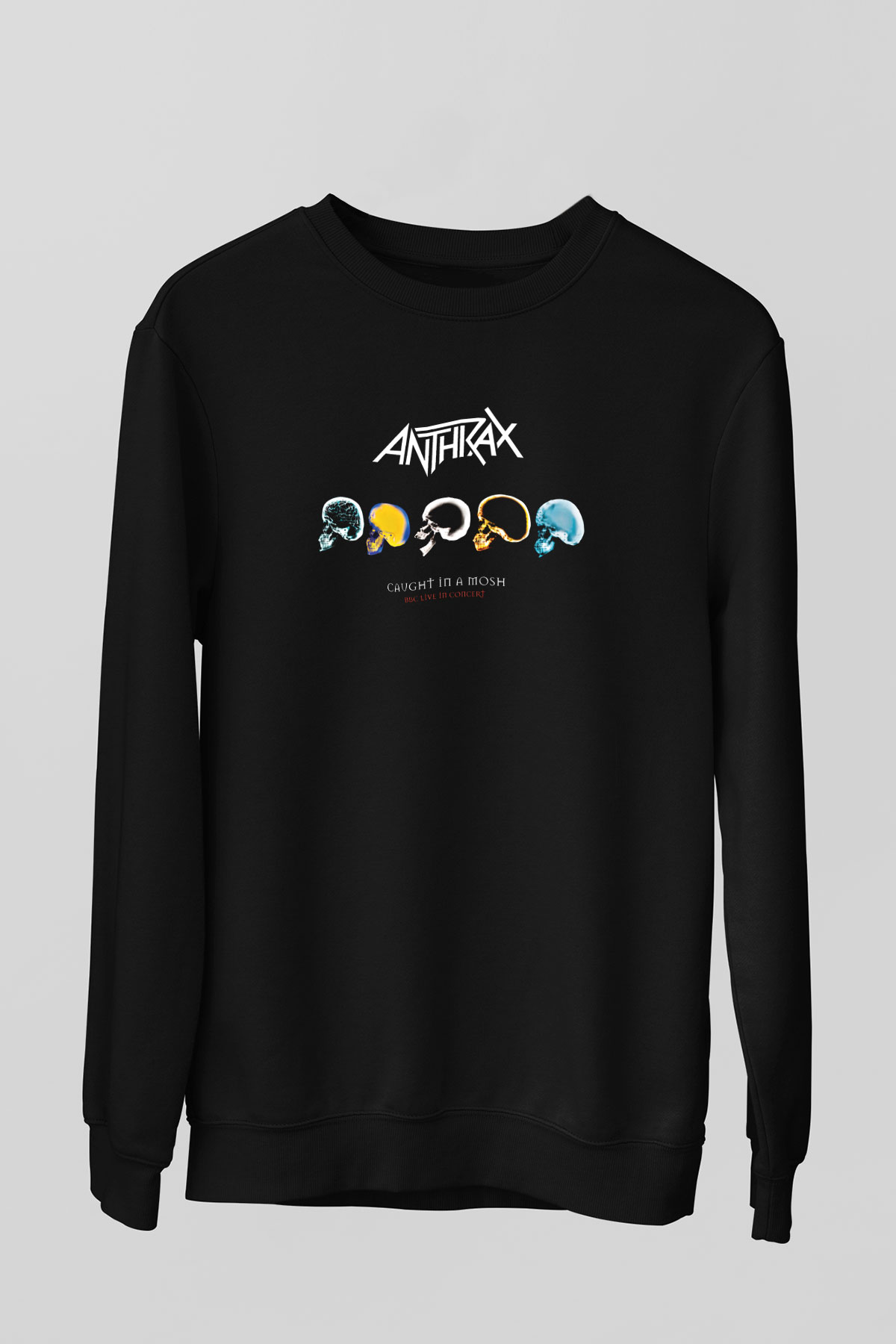 Anthrax Baskılı Unisex Siyah Sweatshirt