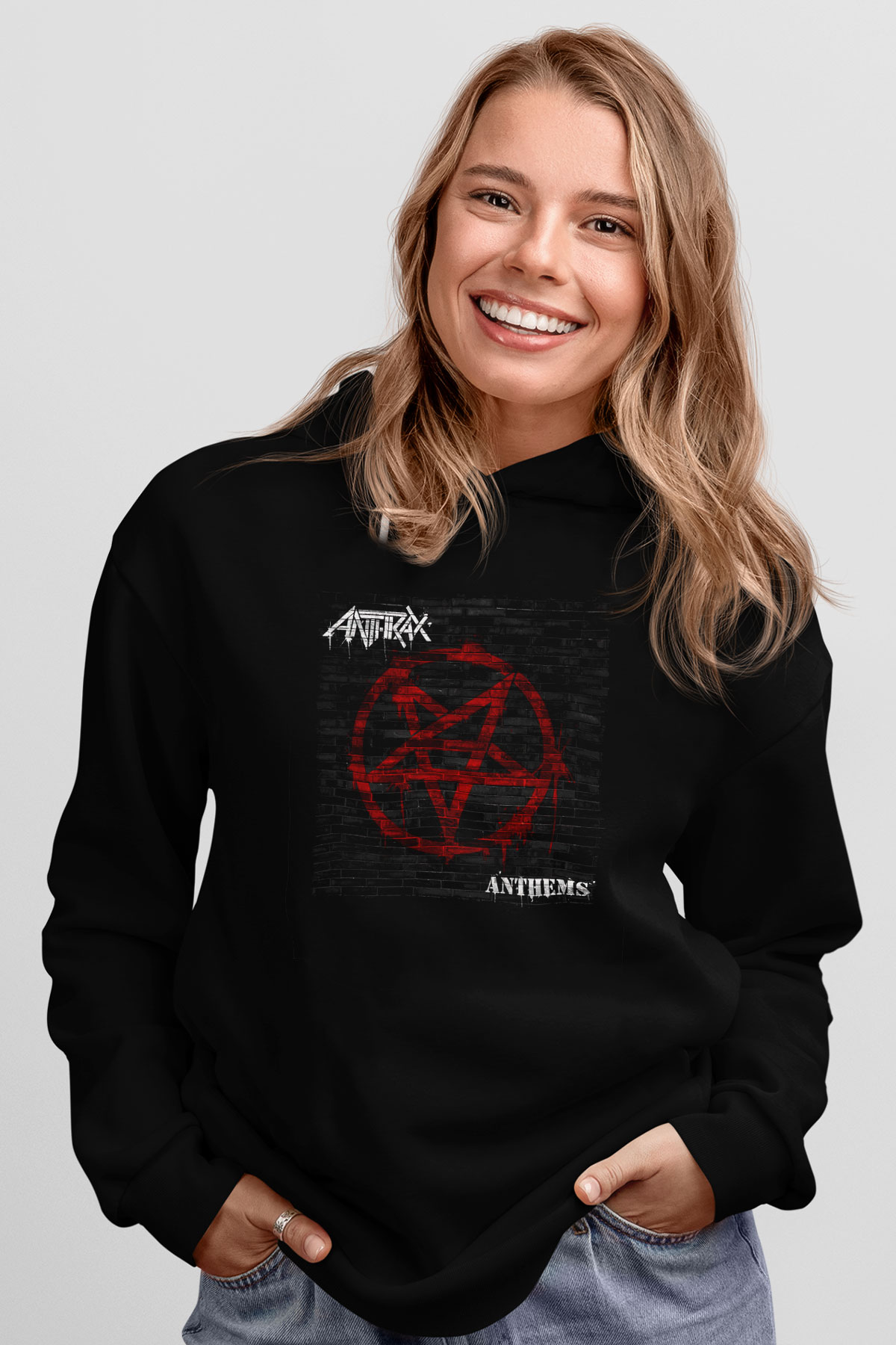 Anthrax Siyah Unisex Kapüşonlu Sweatshirt