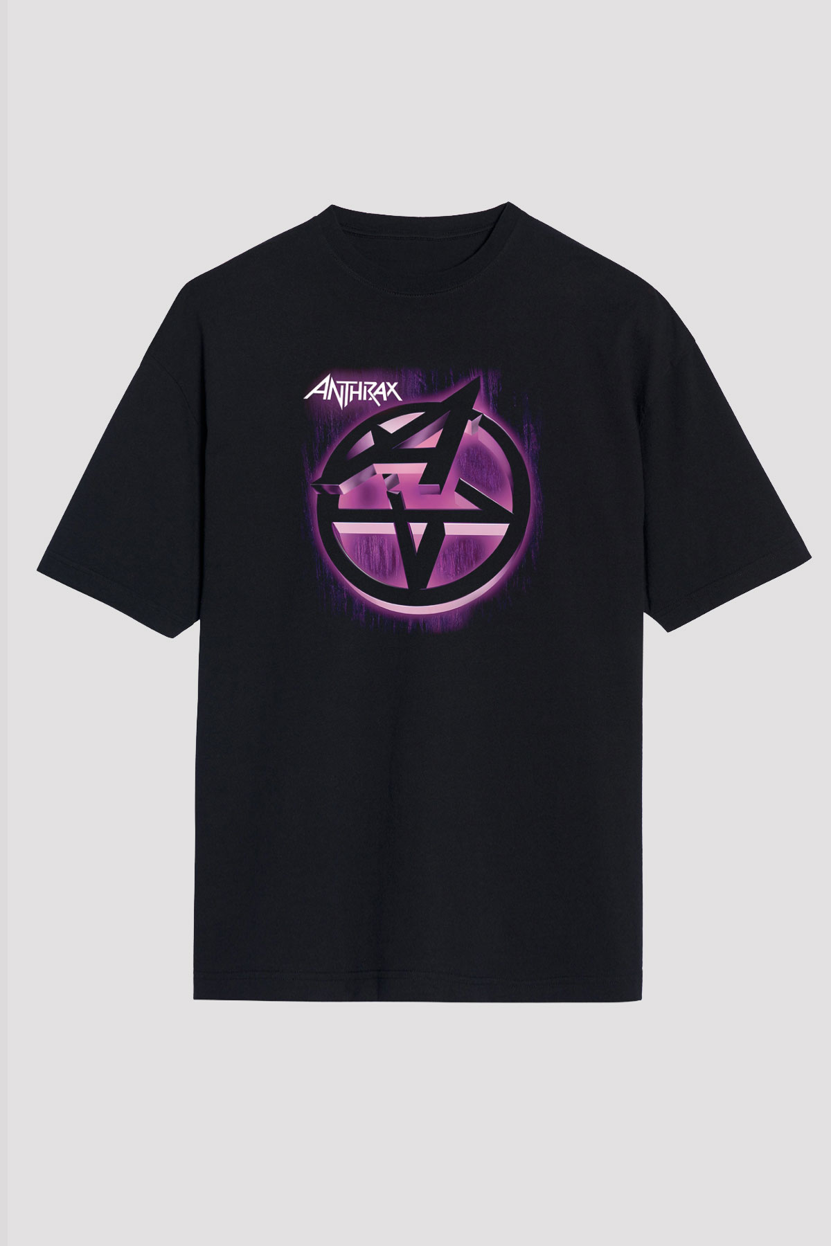 Anthrax Siyah Unisex Oversize Tişört T-Shirt