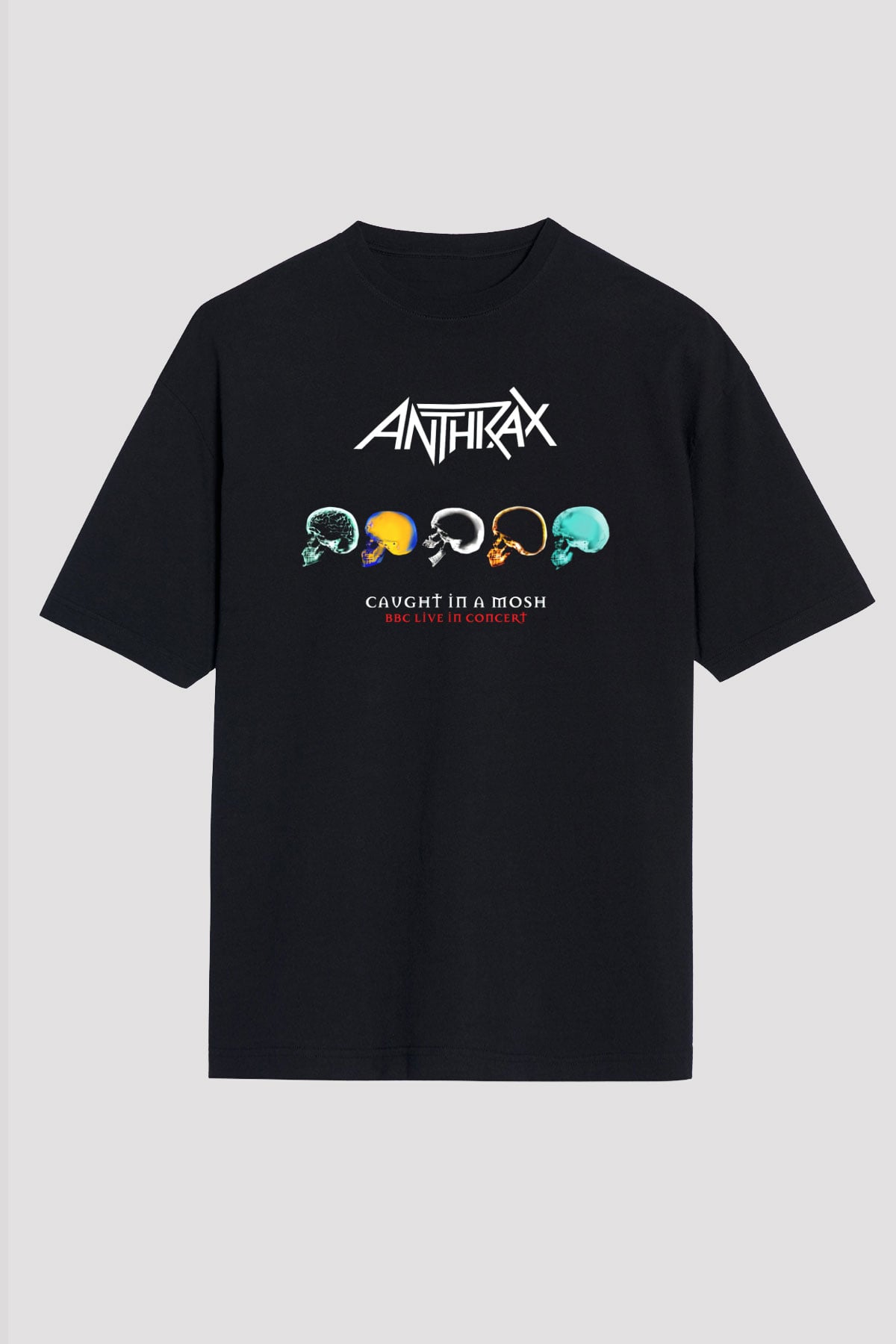 Anthrax Siyah Unisex Oversize Tişört T-Shirt