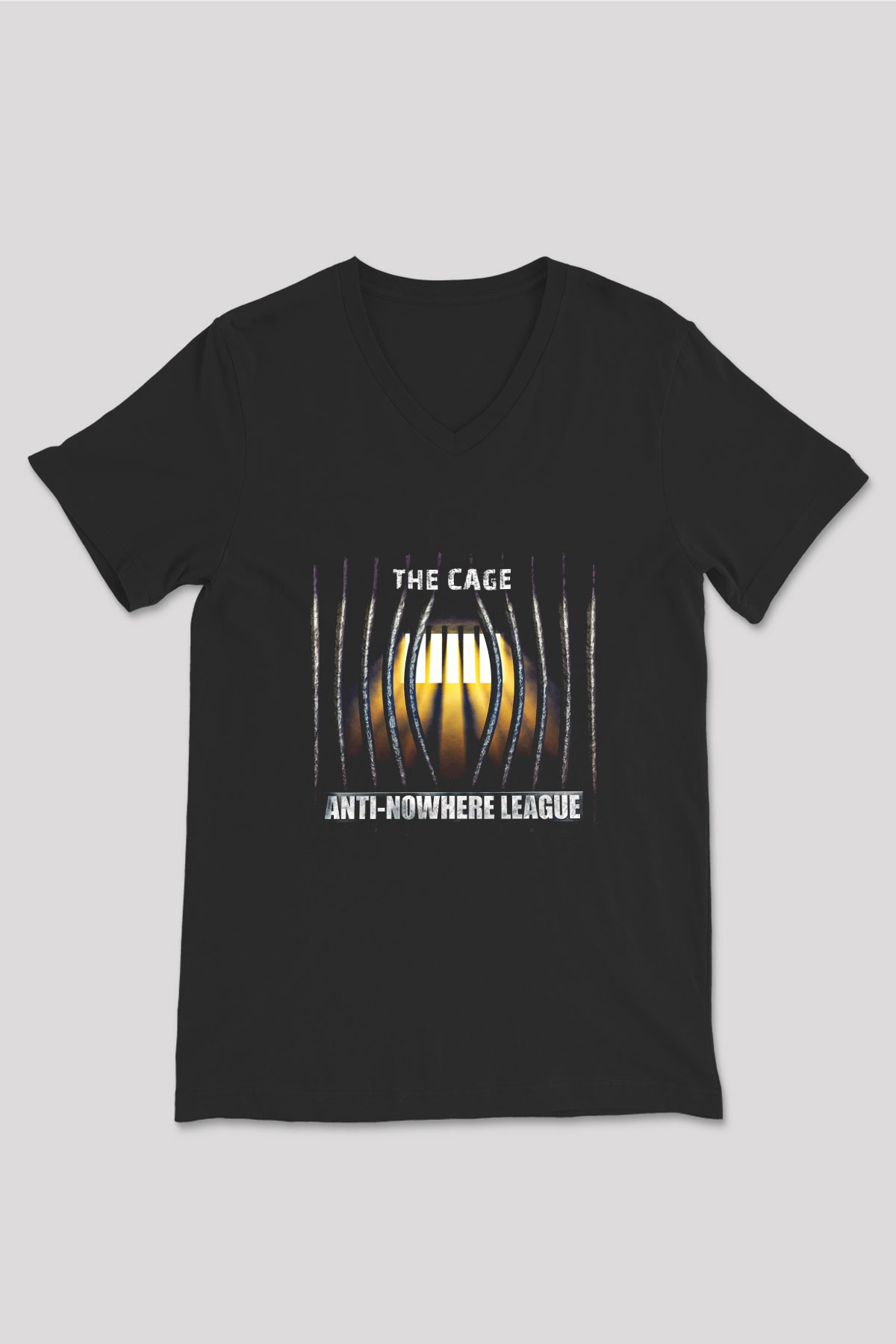Anti-Nowhere League Baskılı Unisex Siyah V Yaka Tişört