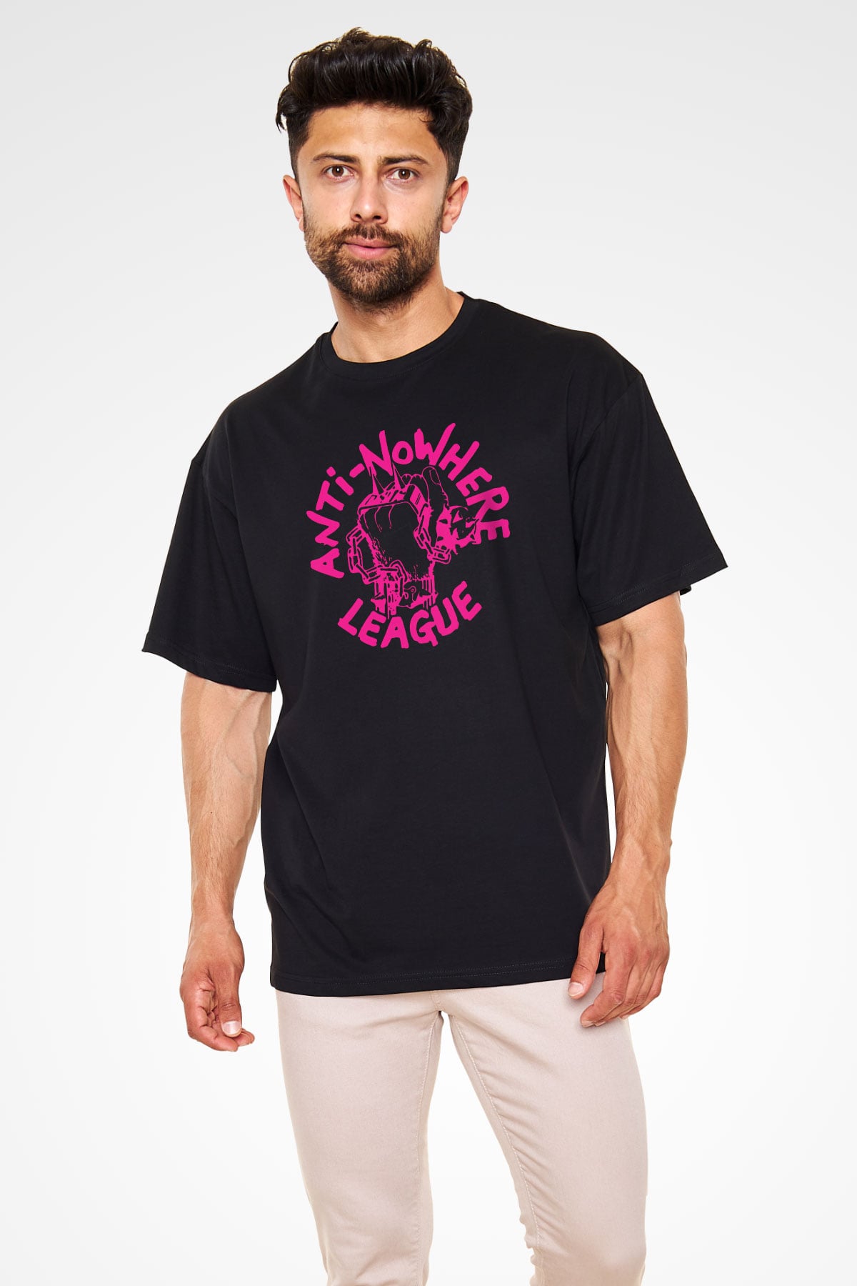 Anti-Nowhere League Siyah Unisex Oversize Tişört T-Shirt