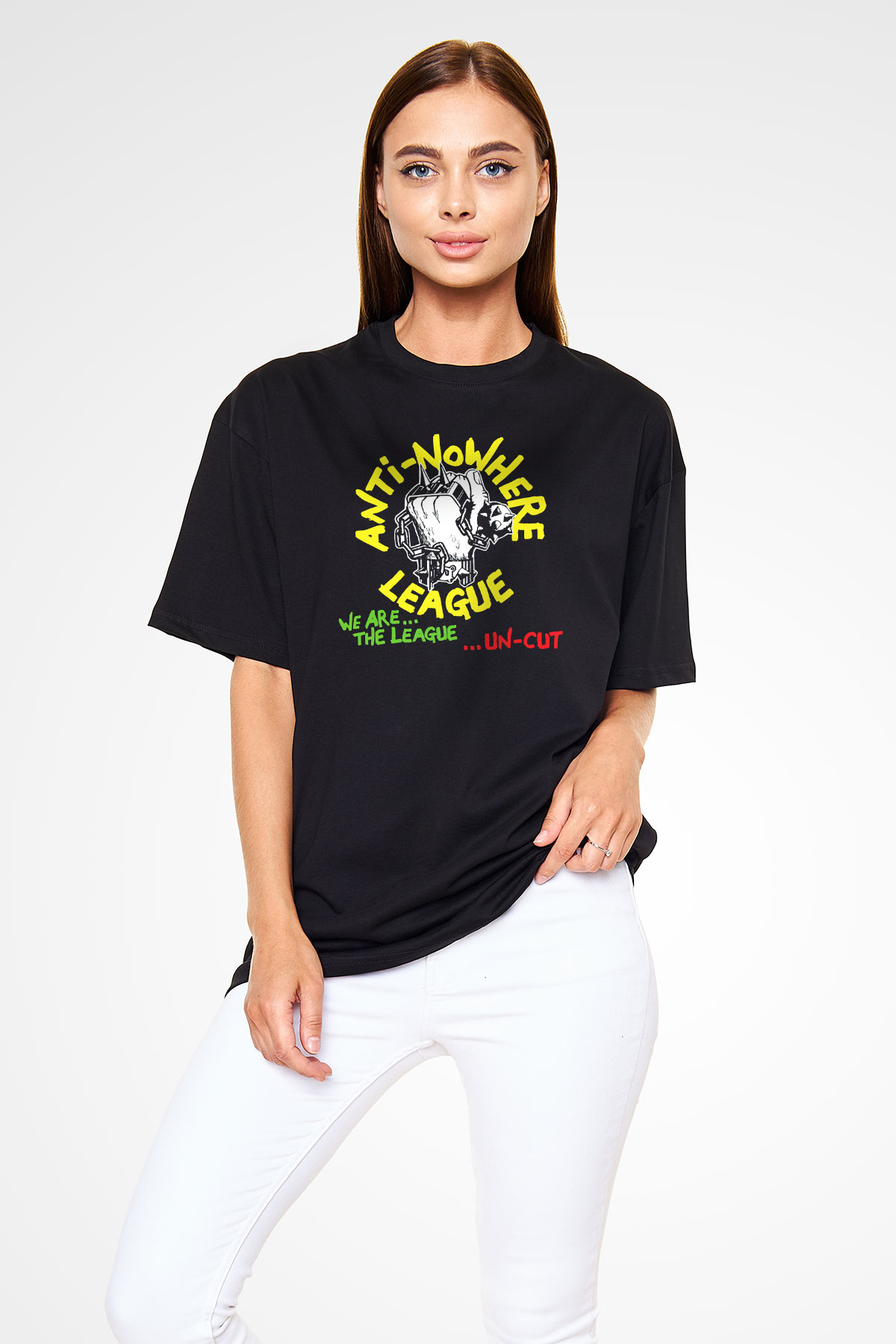 Anti-Nowhere League Siyah Unisex Oversize Tişört T-Shirt