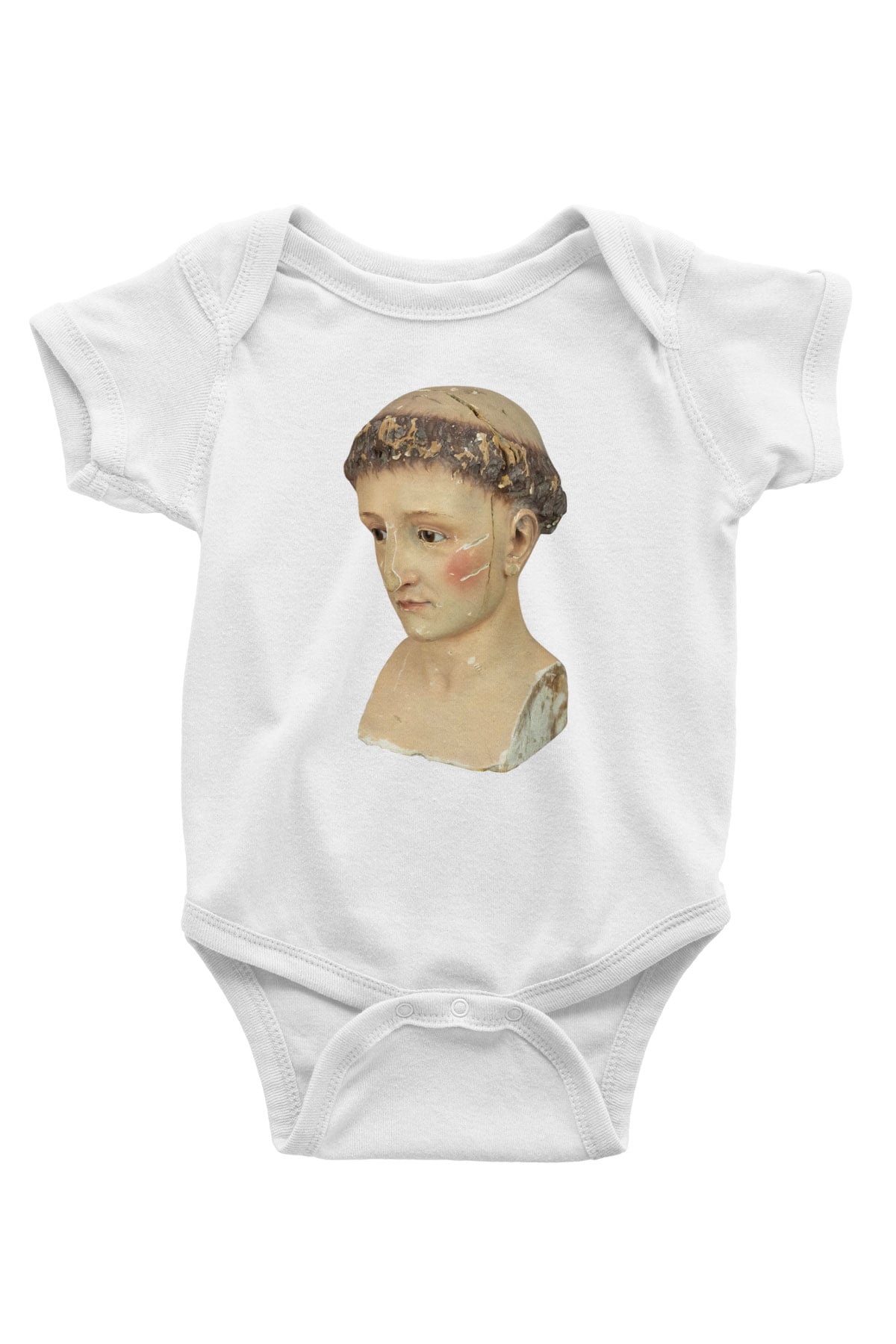 Antika satıcısı Baskılı Beyaz Unisex Bebek Body - Zıbın