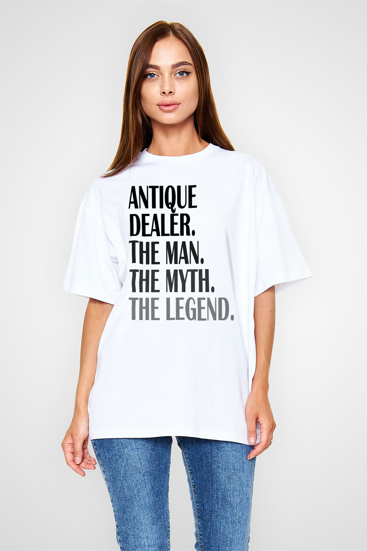 Antika satıcısı Beyaz Oversize Tişört Oversize T-shirt - TişörtFabrikası