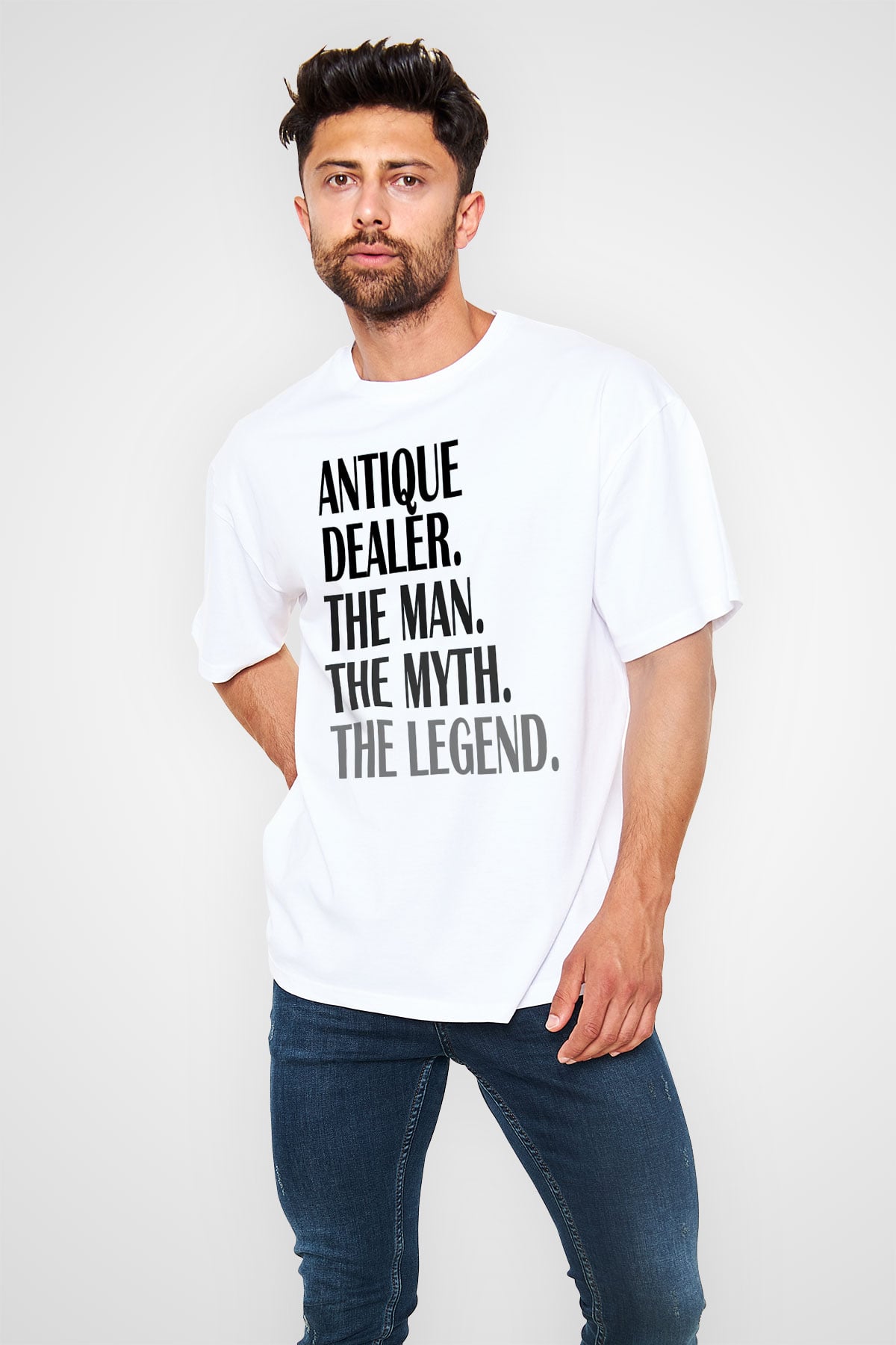 Antika satıcısı Beyaz Oversize Tişört Oversize T-shirt - TişörtFabrikası