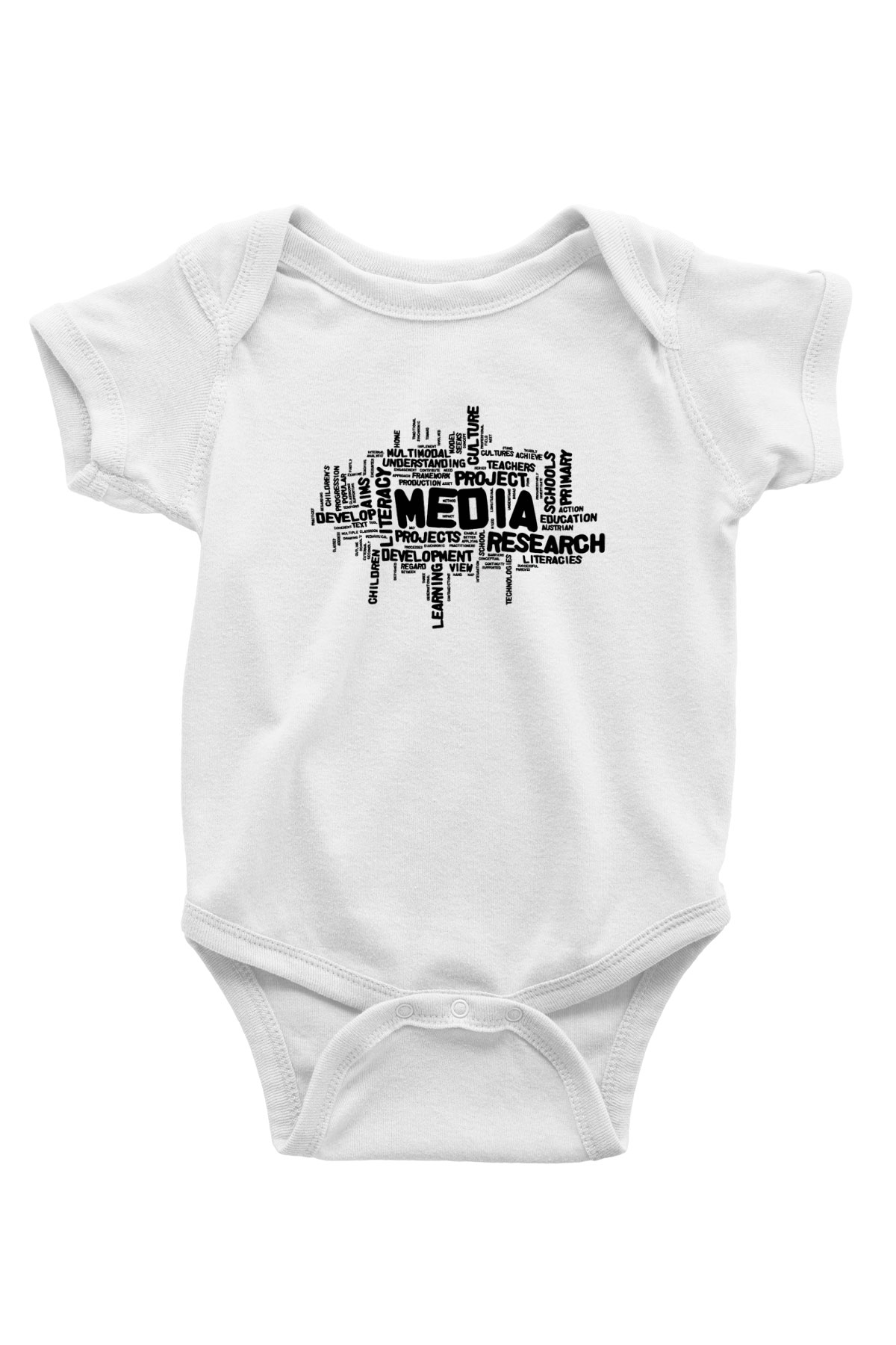 Antropolog Baskılı Beyaz Unisex Bebek Body - Zıbın