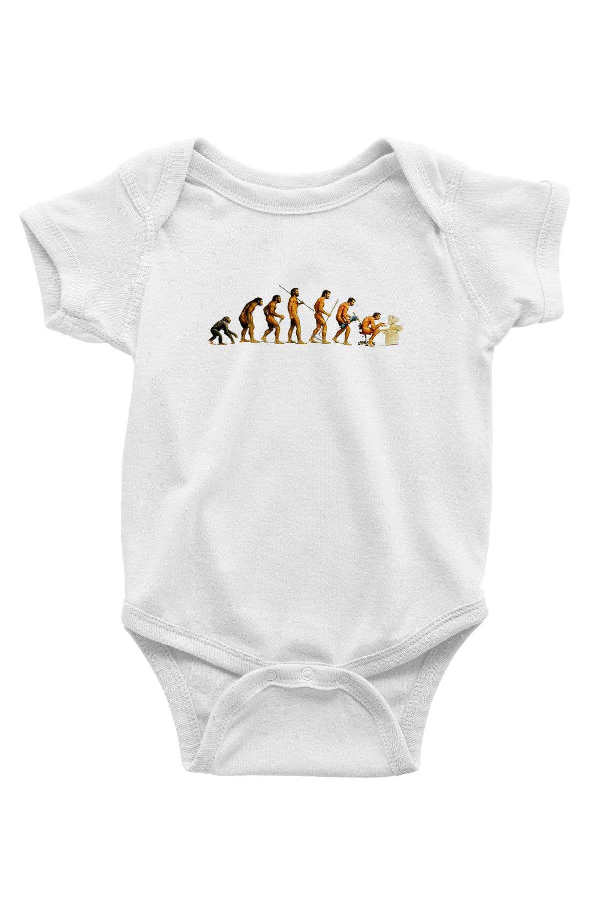 Antropolog Baskılı Beyaz Unisex Bebek Body - Zıbın